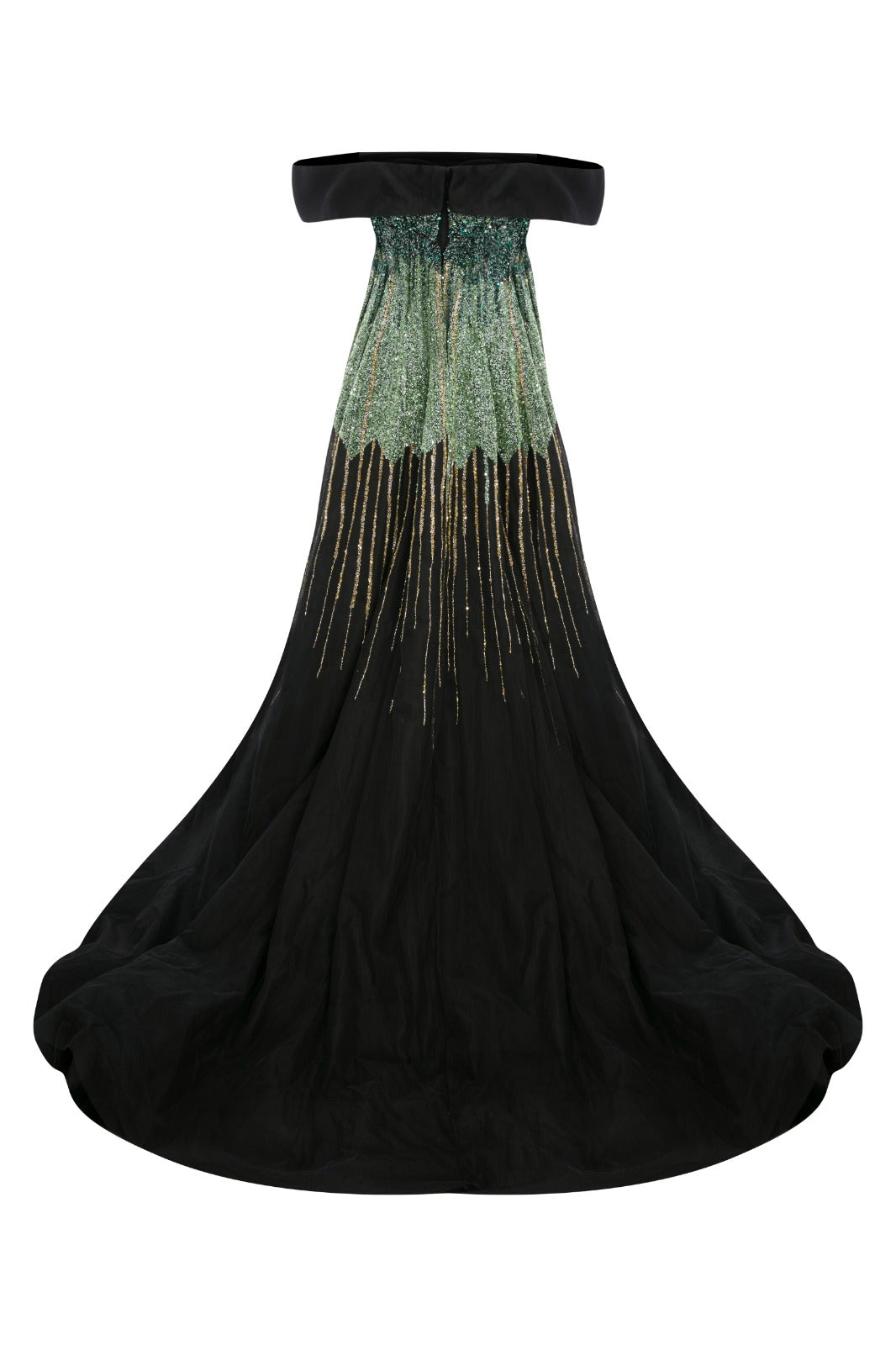 Li Beirut M1009 – Off-Shoulder Embellished Gown with Gradient Sequin Bodice