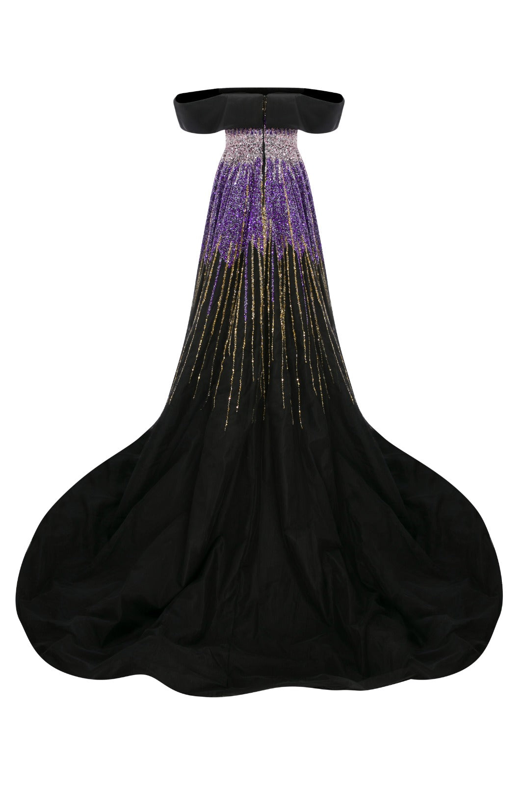 Li Beirut M1009 – Off-Shoulder Embellished Gown with Gradient Sequin Bodice