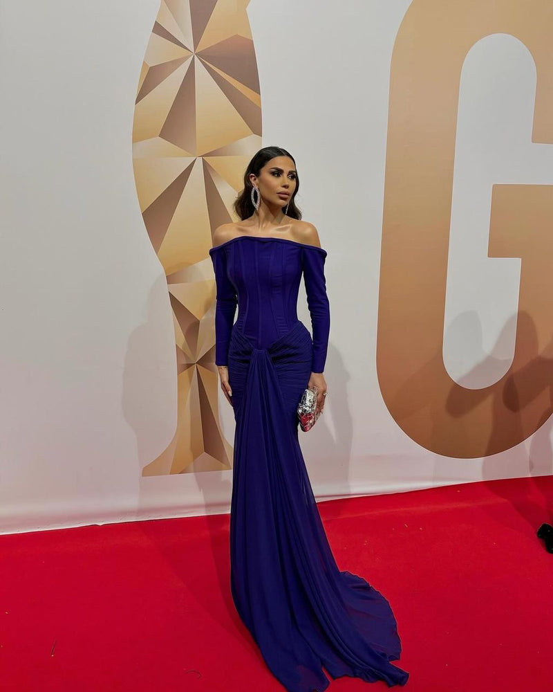 Li Beirut M1112 – Off-Shoulder Sculpted Mermaid Evening Gown