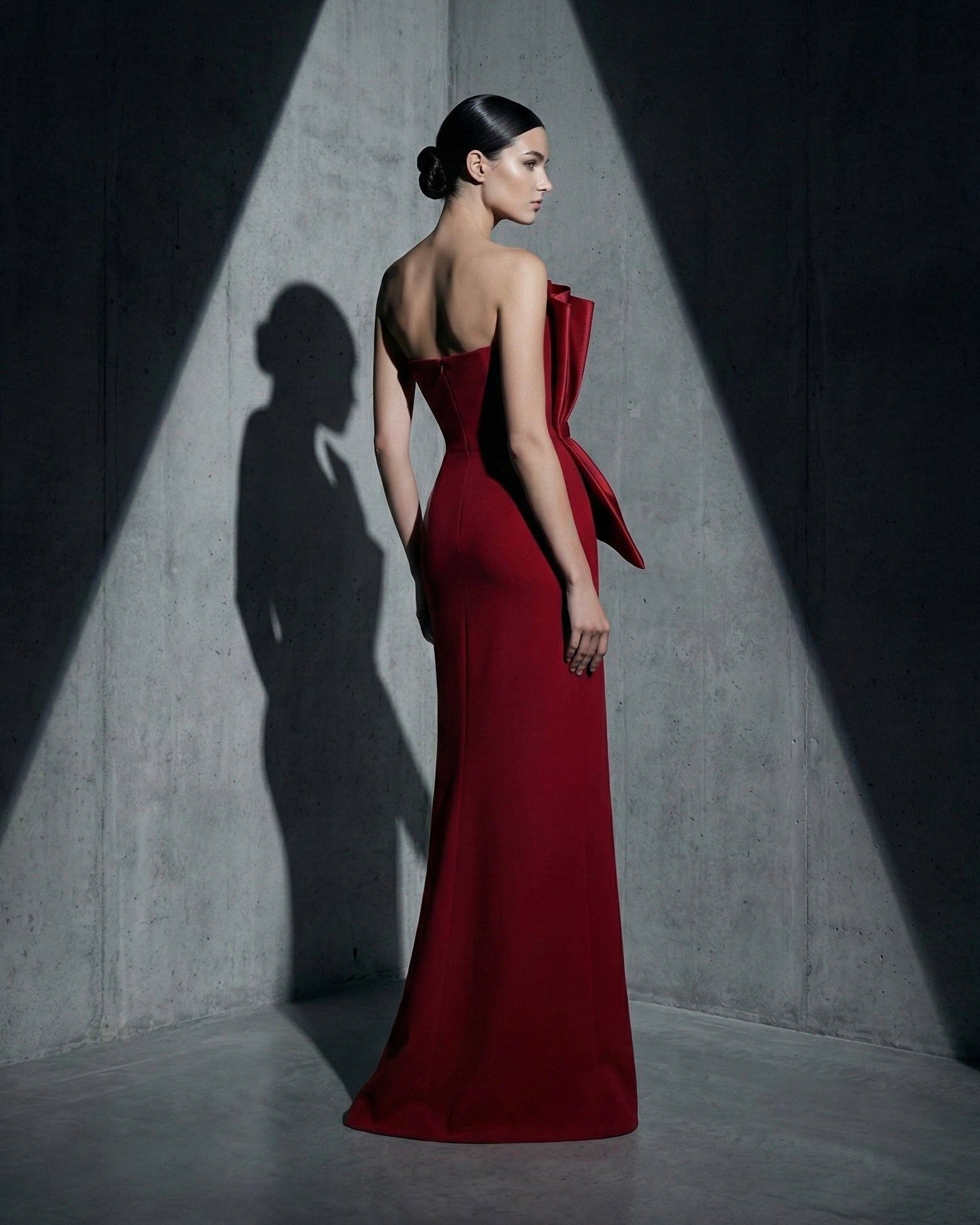 Li Beirut M1188 – Strapless Architectural Satin Couture Gown