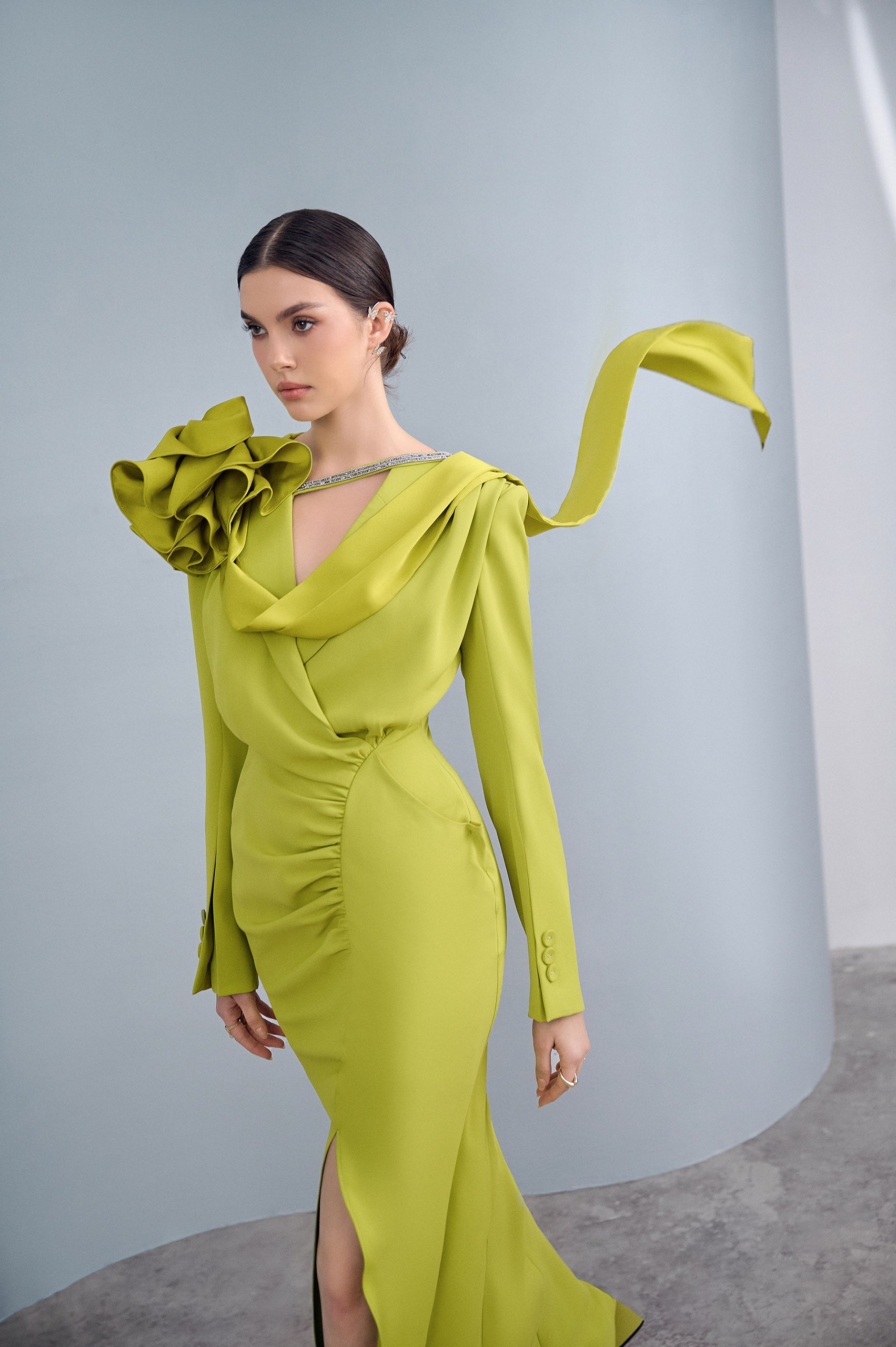 Lilting Fish Tail Slit Dress