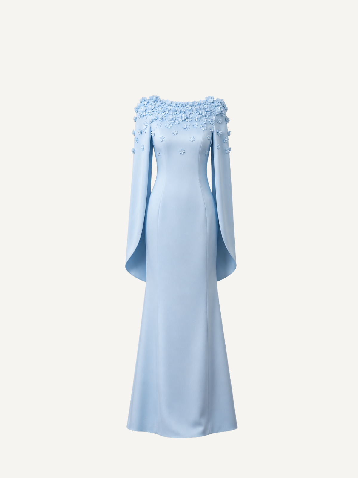 Lily Cape Sleeve Chiffon Maxi Gown