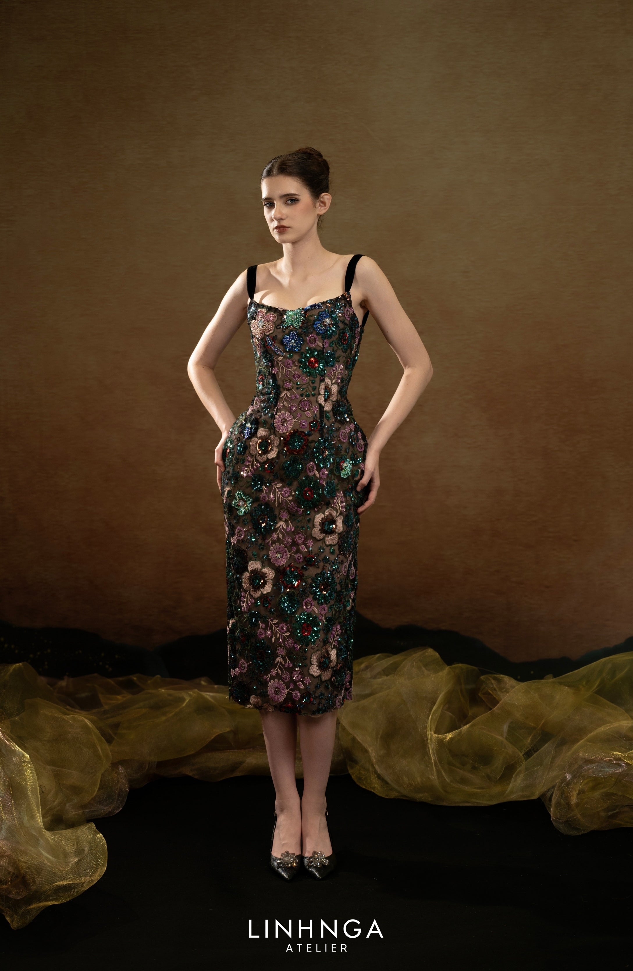 Linh Nga ALT132 Multicolor Embroidered Elegance