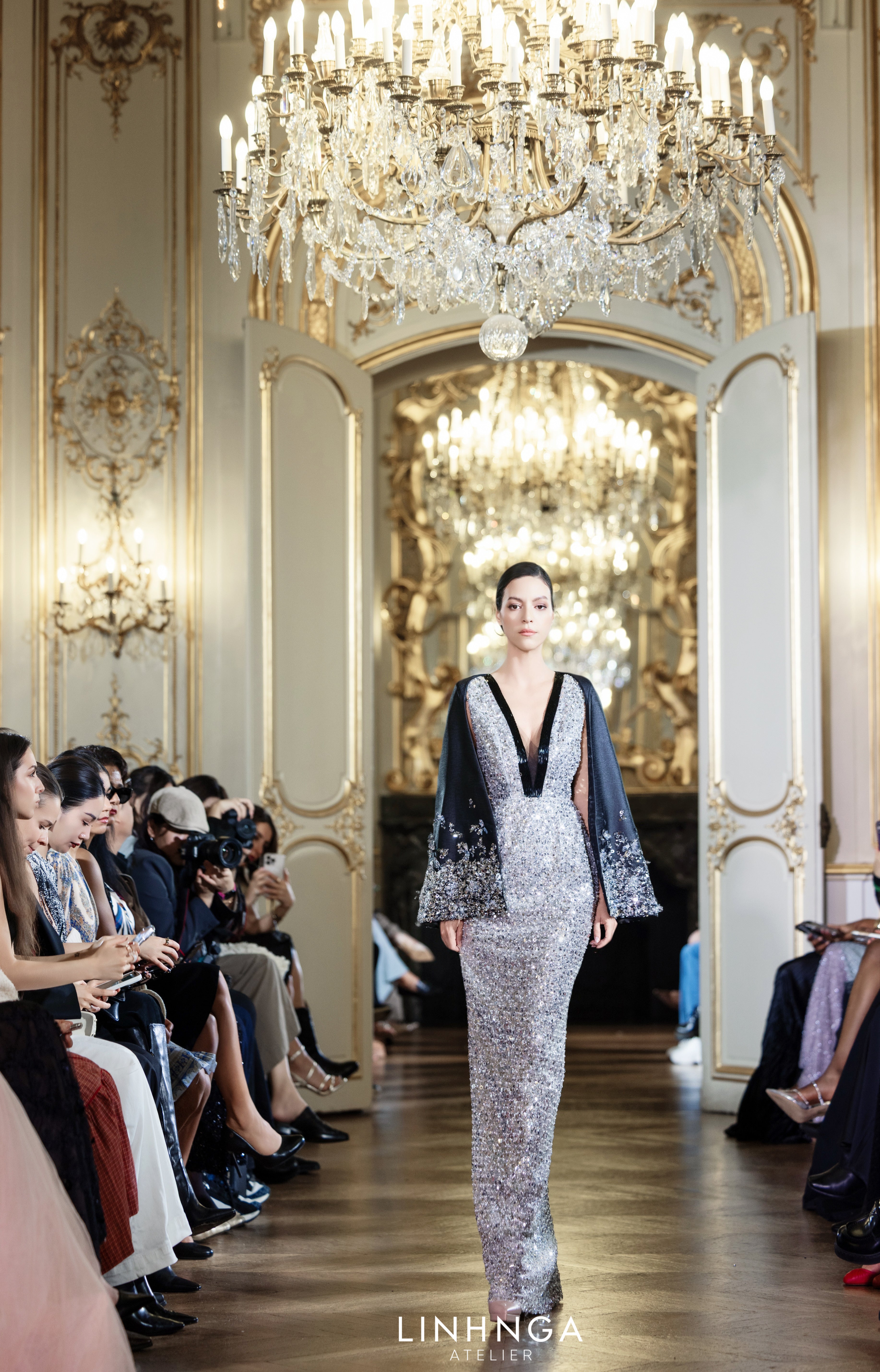 Linh Nga LMBCT176 – Limited Edition Fishtail Ballgown + Cape