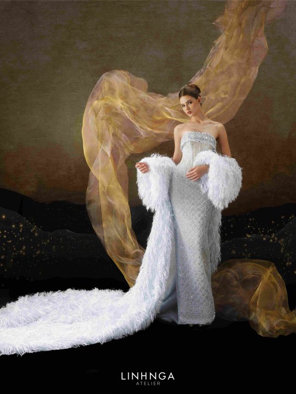 Linh Nga LMBCT299 – Limited Edition Fishtail Ballgown + Cape