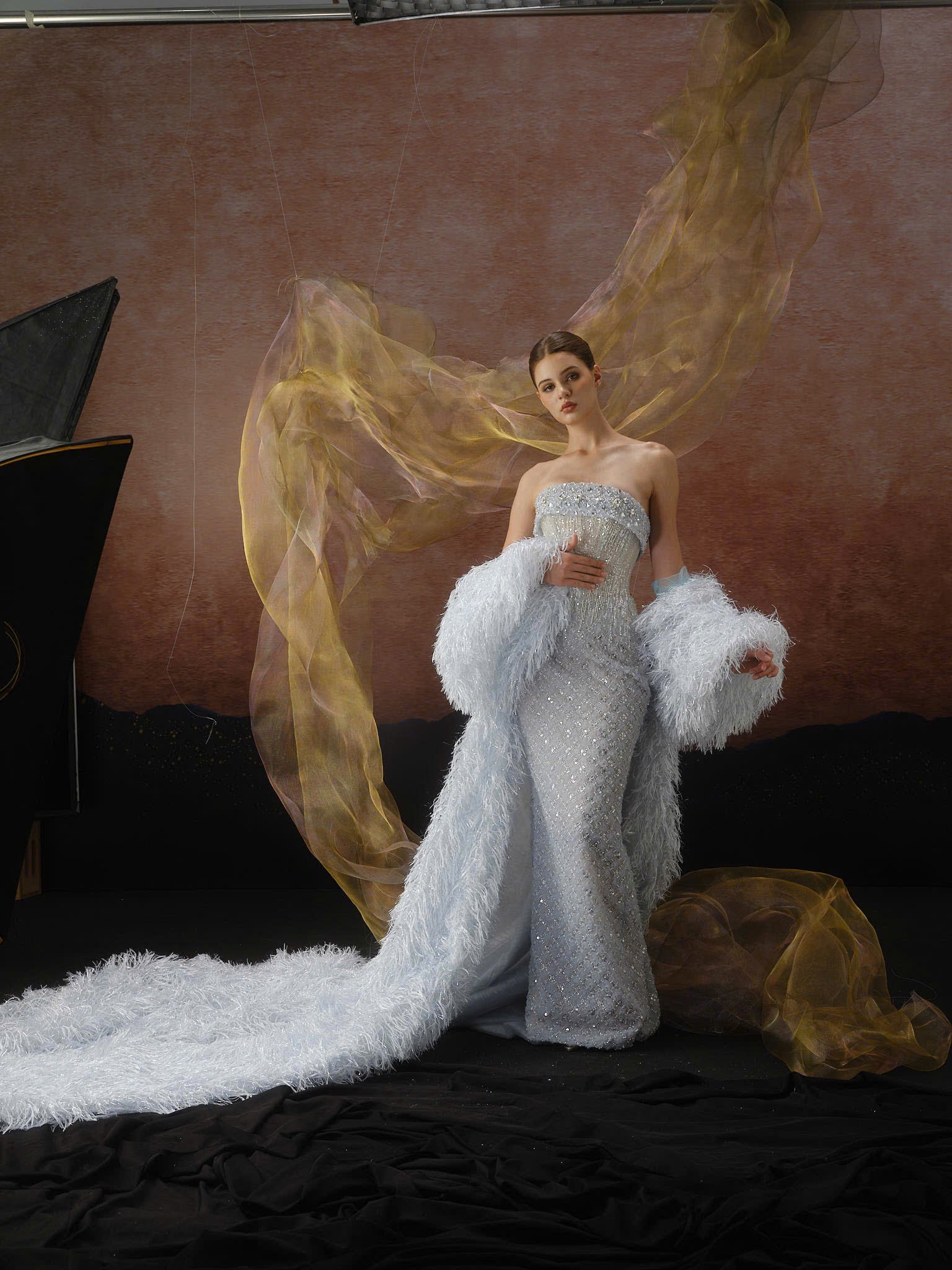 Linh Nga LMBCT299 – Limited Edition Fishtail Ballgown + Cape