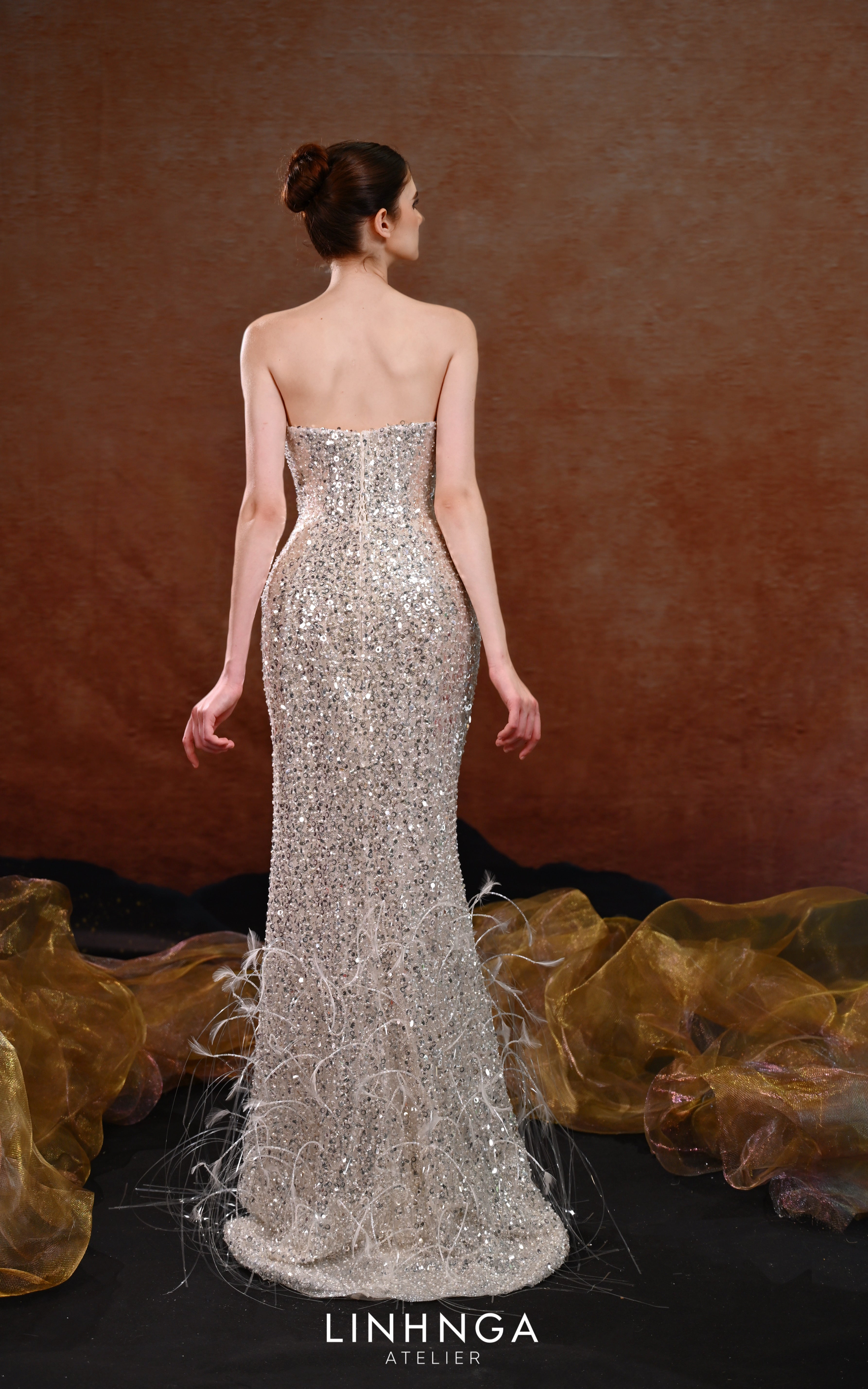 Linh Nga LXBCT174 Beaded Couture Dress
