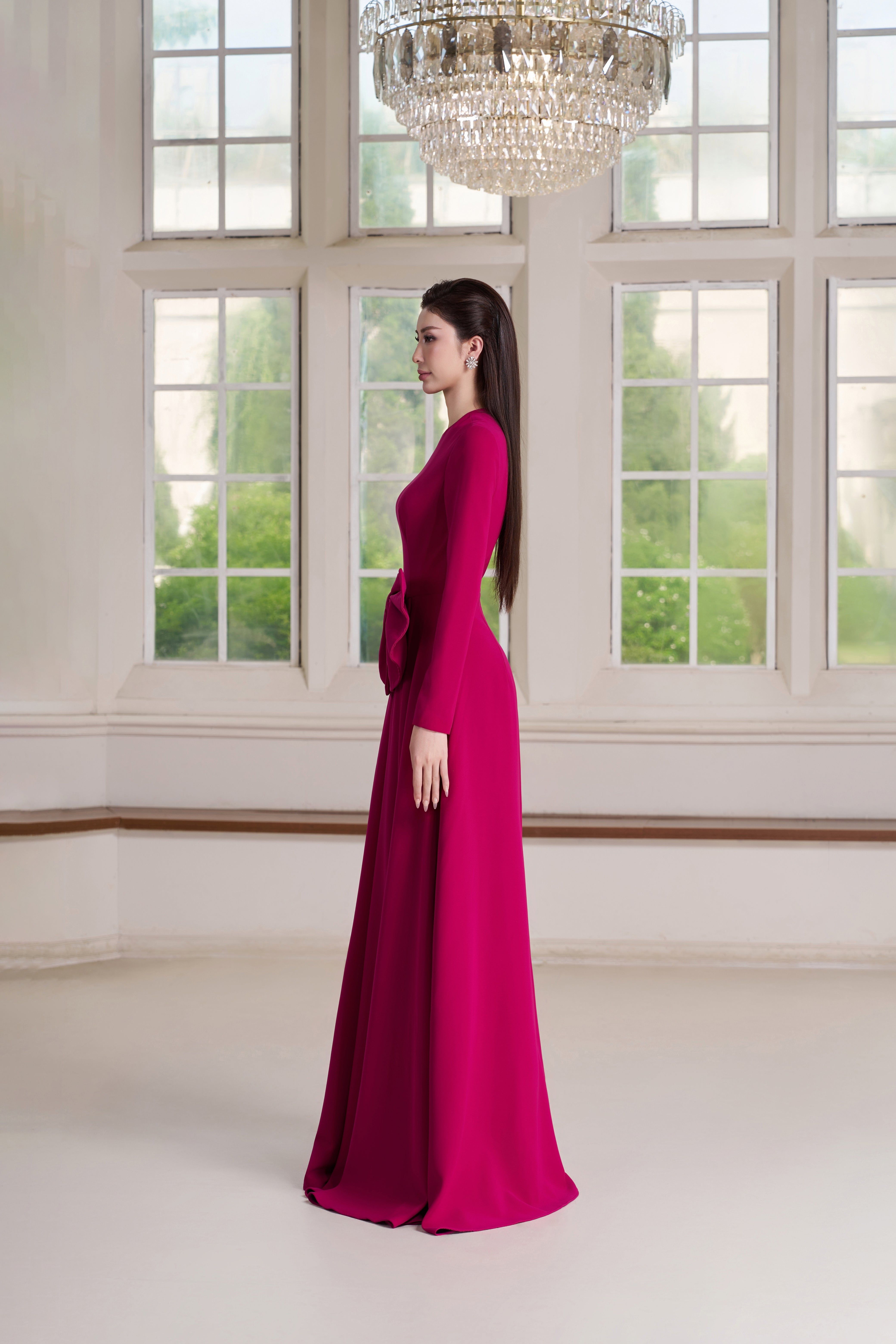Lune Dress – Fuchsia Rose Maxi Dress