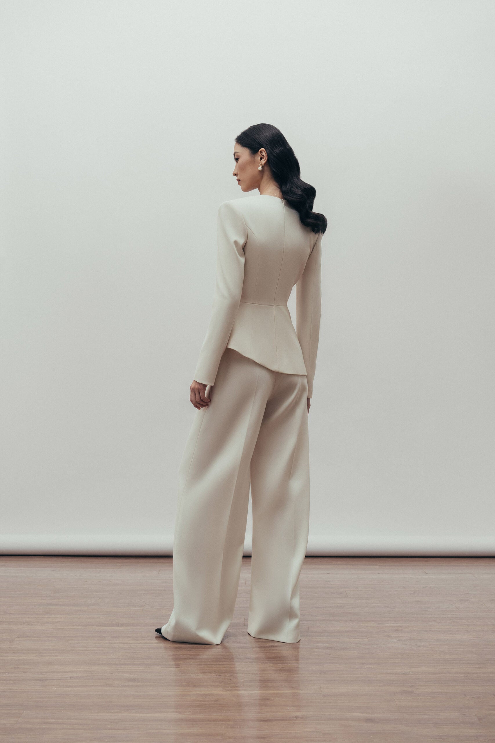 Lyra Peplum Top & Classic Trousers