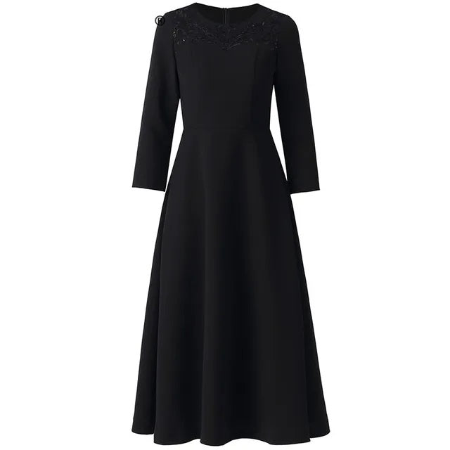 DRESS STYLE - SY309-Midi Dress-onlinemarkat-black-XS - US 2-onlinemarkat