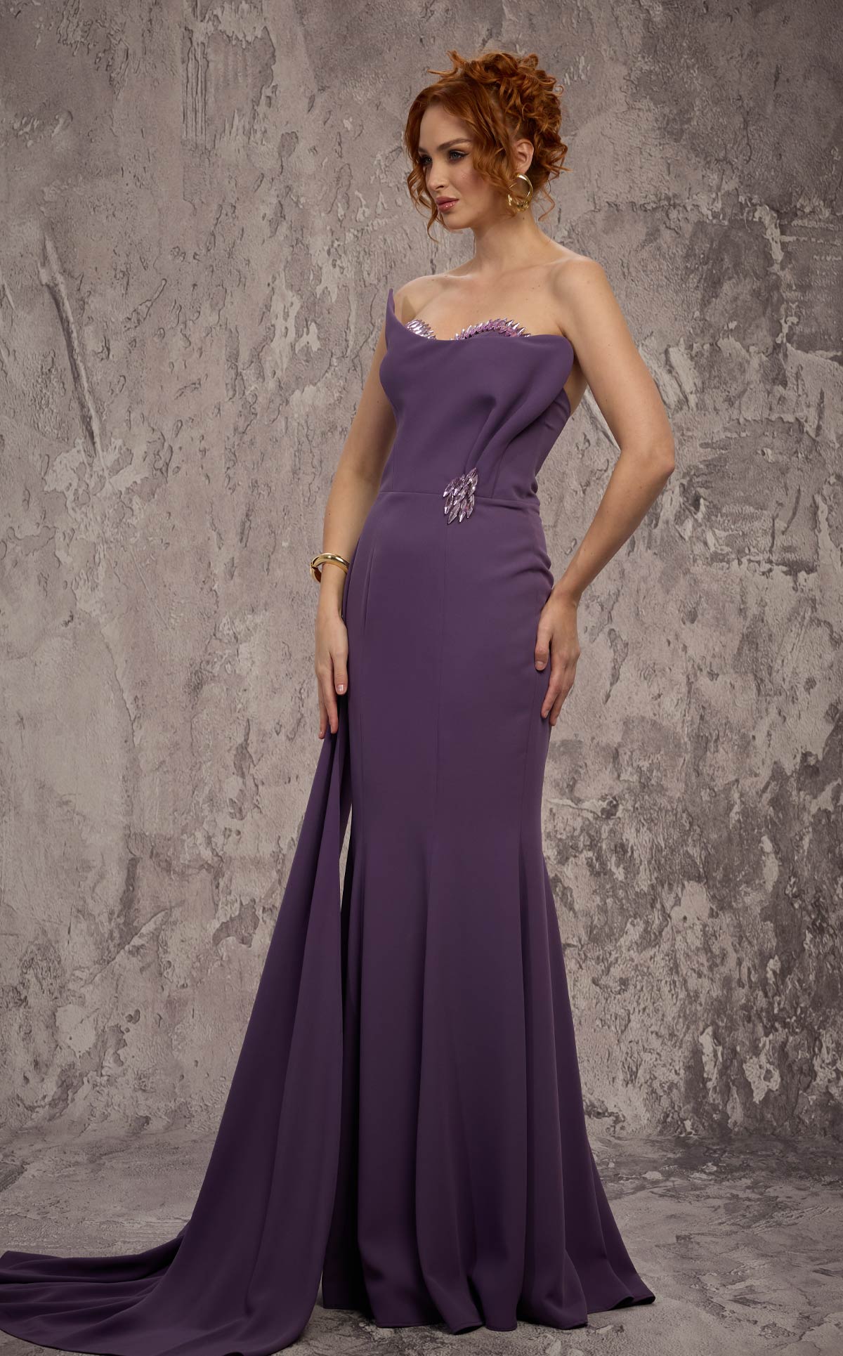 MNM Couture J03584: Crystal Sweetheart Mermaid Gown