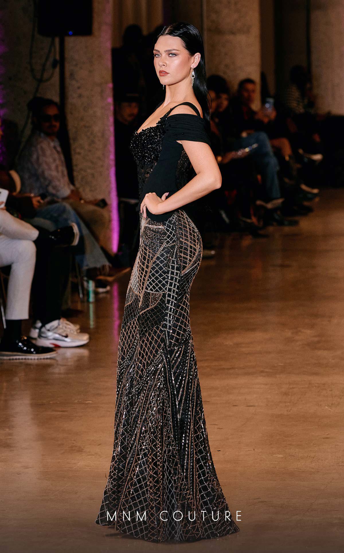 MNM Couture J03603: Beaded Off-Shoulder Mermaid Gown