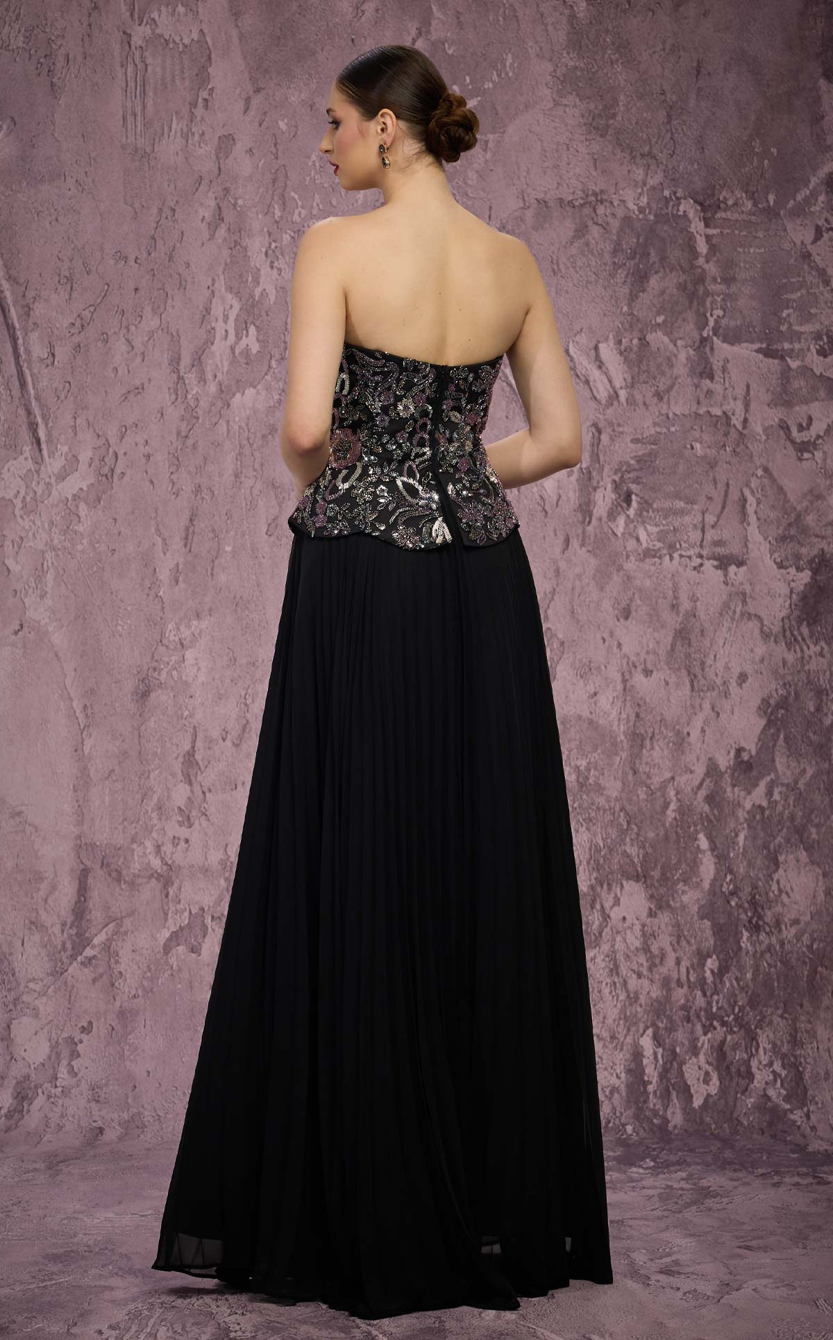 MNM Couture Q7778: Beaded Corset Chiffon Gown