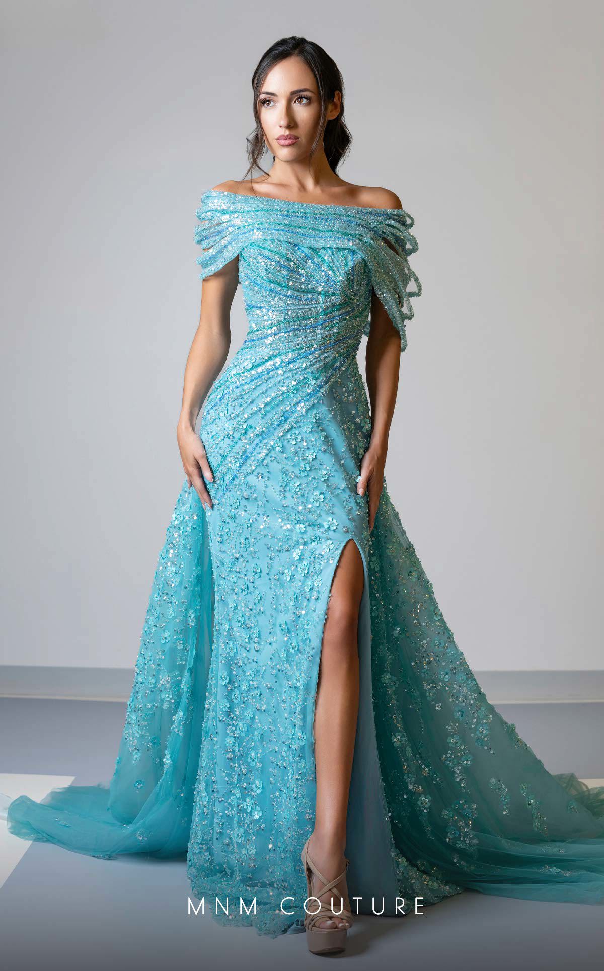MNM Couture Style M1150 - Aqua Elegance with Versatile Design