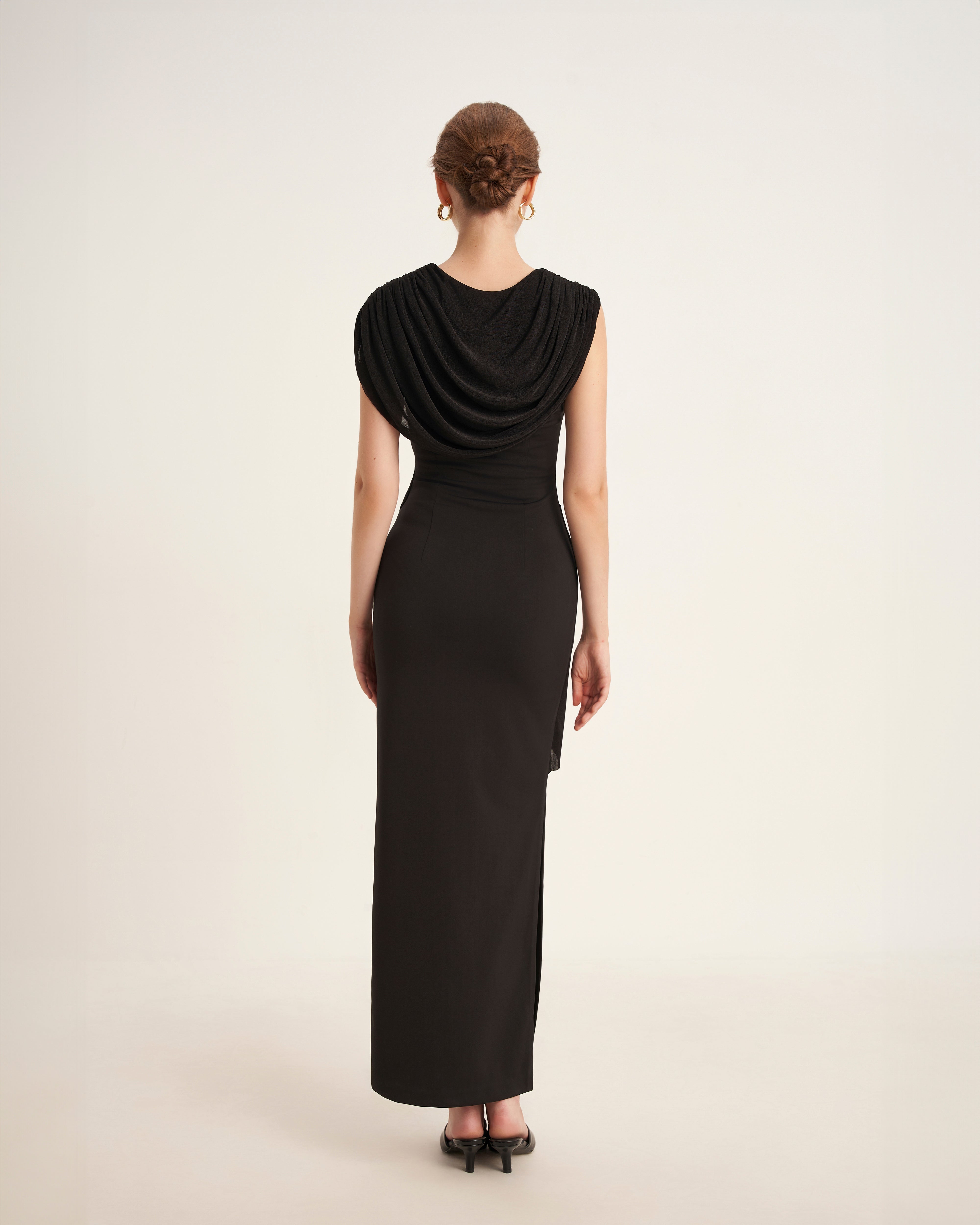 Mirer - Elderberry Sheath Ponte Knit Maxi Dress