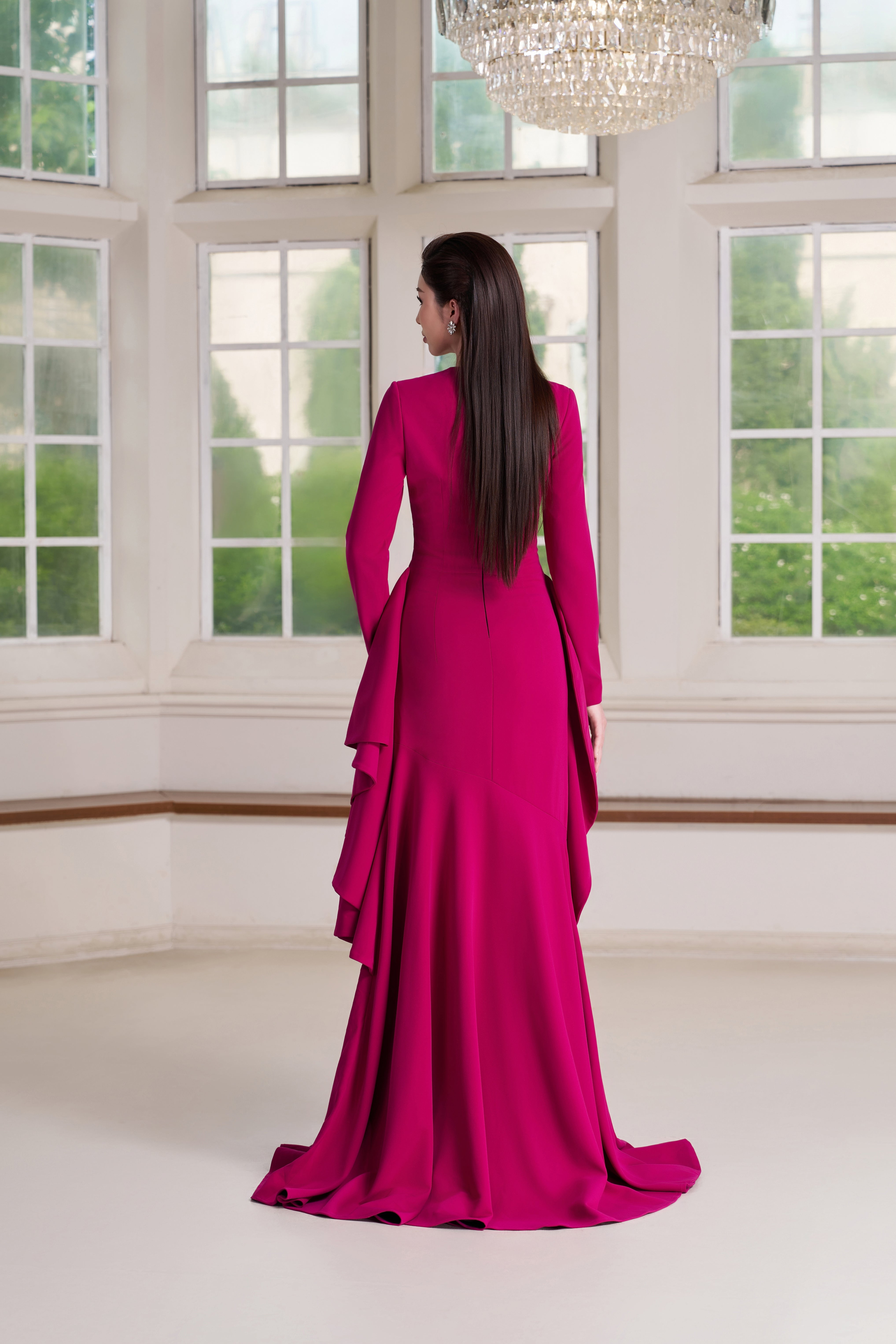 Mia Dress – Fuchsia Rose Maxi Dress