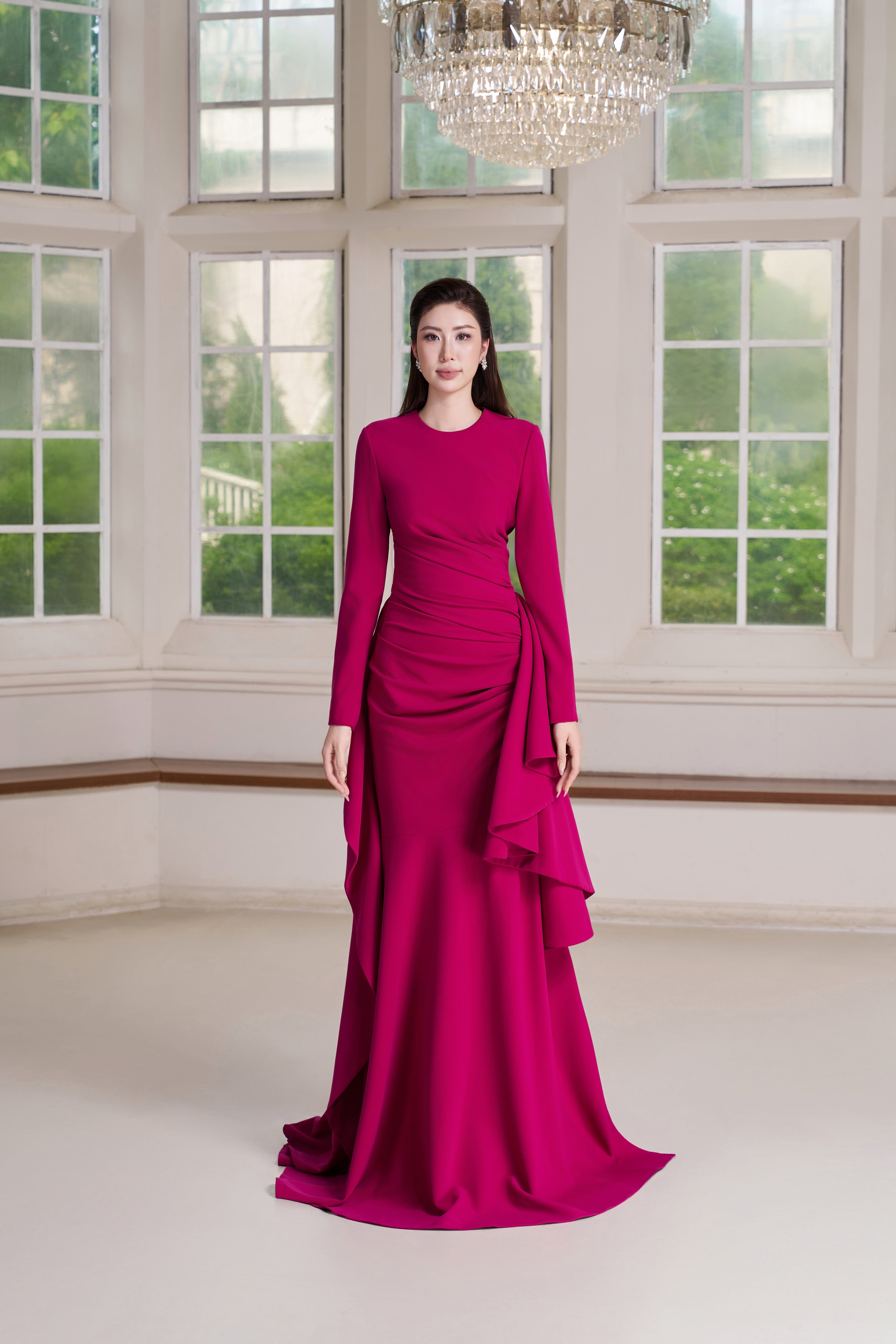 Mia Dress – Fuchsia Rose Maxi Dress