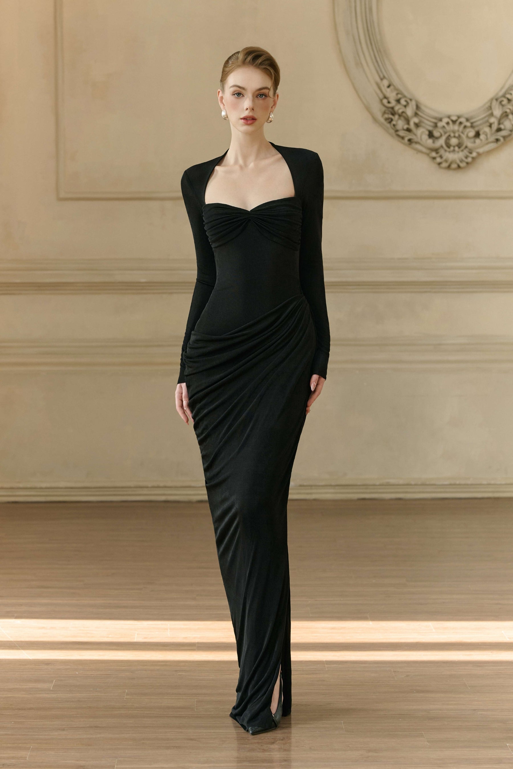long sleeve fitted maxi dress Mia Sweetheart Available in multiple sizes. Reiss Hazel - Ivory Color:Gilded Marble new collection 2023