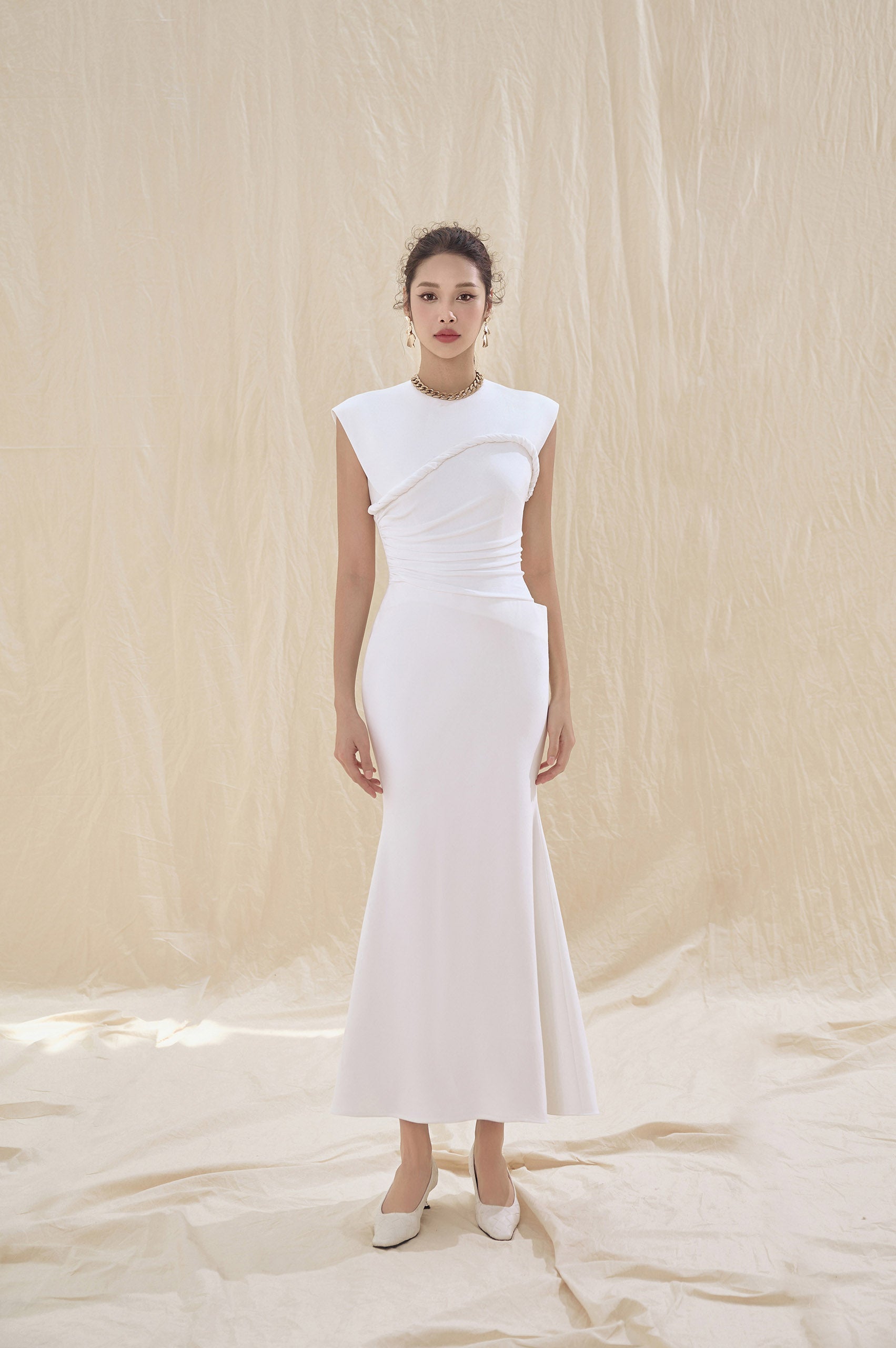 Milana White Twisted Dress