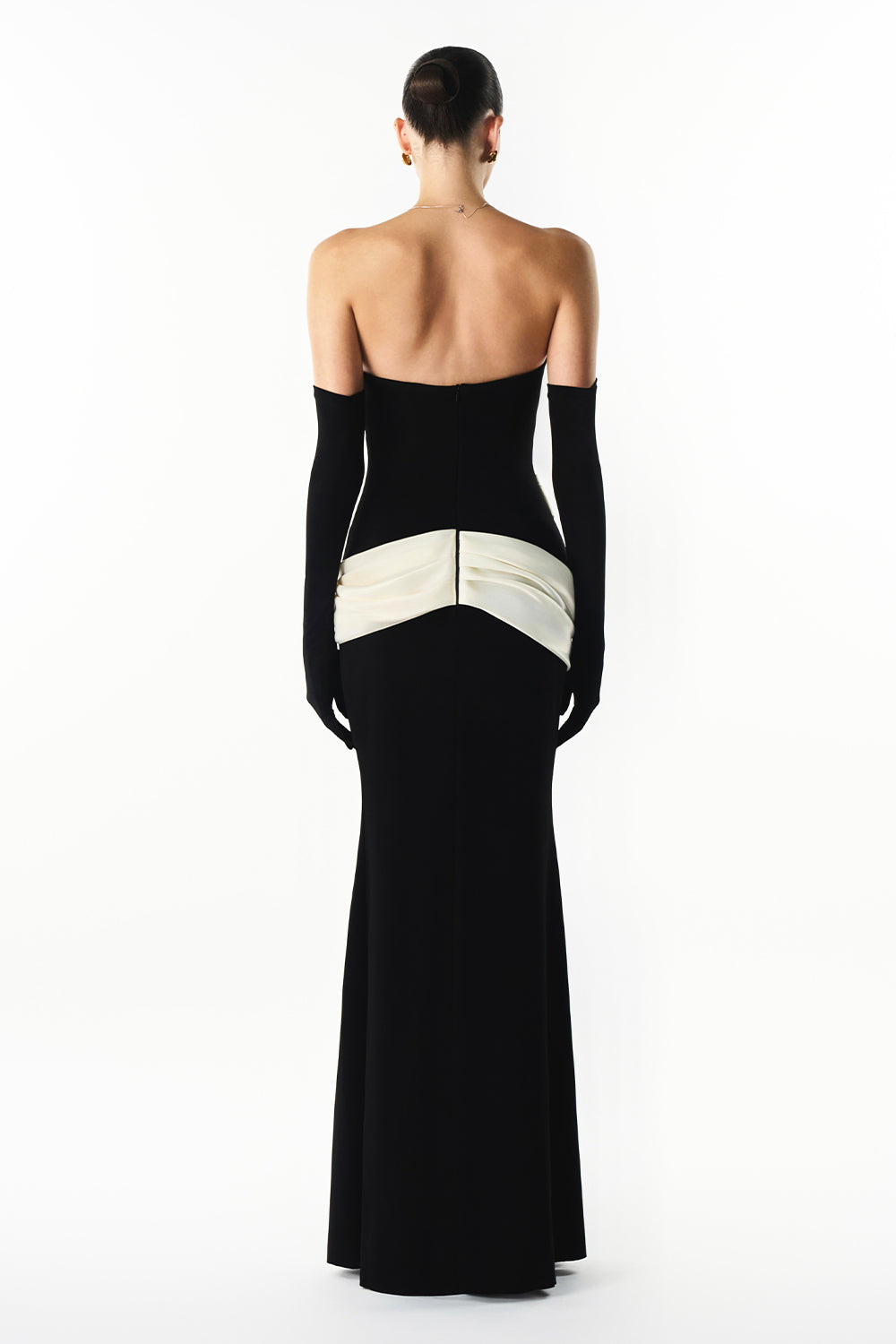 Mirer - Chantelle Straight Across Draped Maxi Dress-4