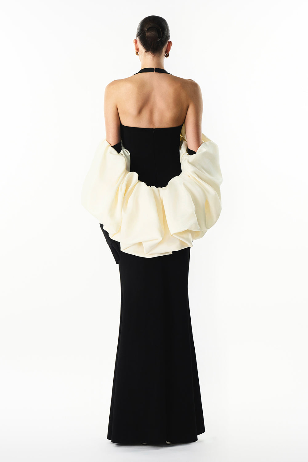 Mirer - Divora Halter Draped Maxi Dress-5