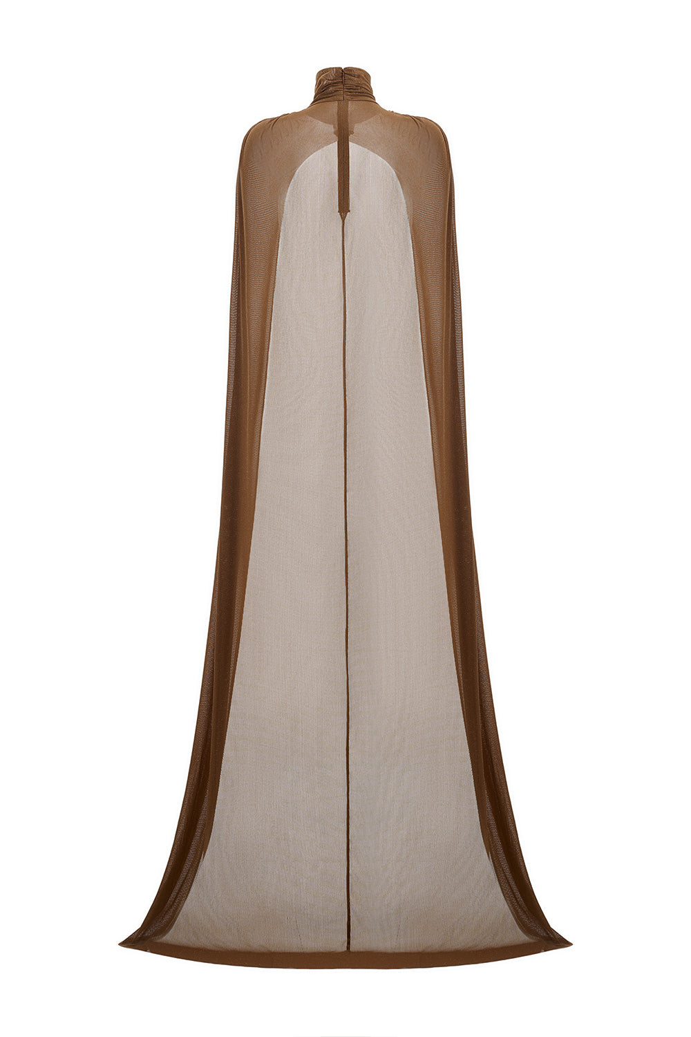 Mirer - Dunessia Cape High Neck Elastic Cotton Floor Length Cape-3