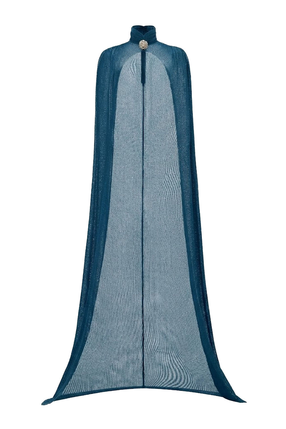 Mirer - Dunessia Cape High Neck Elastic Cotton Floor Length Cape-6