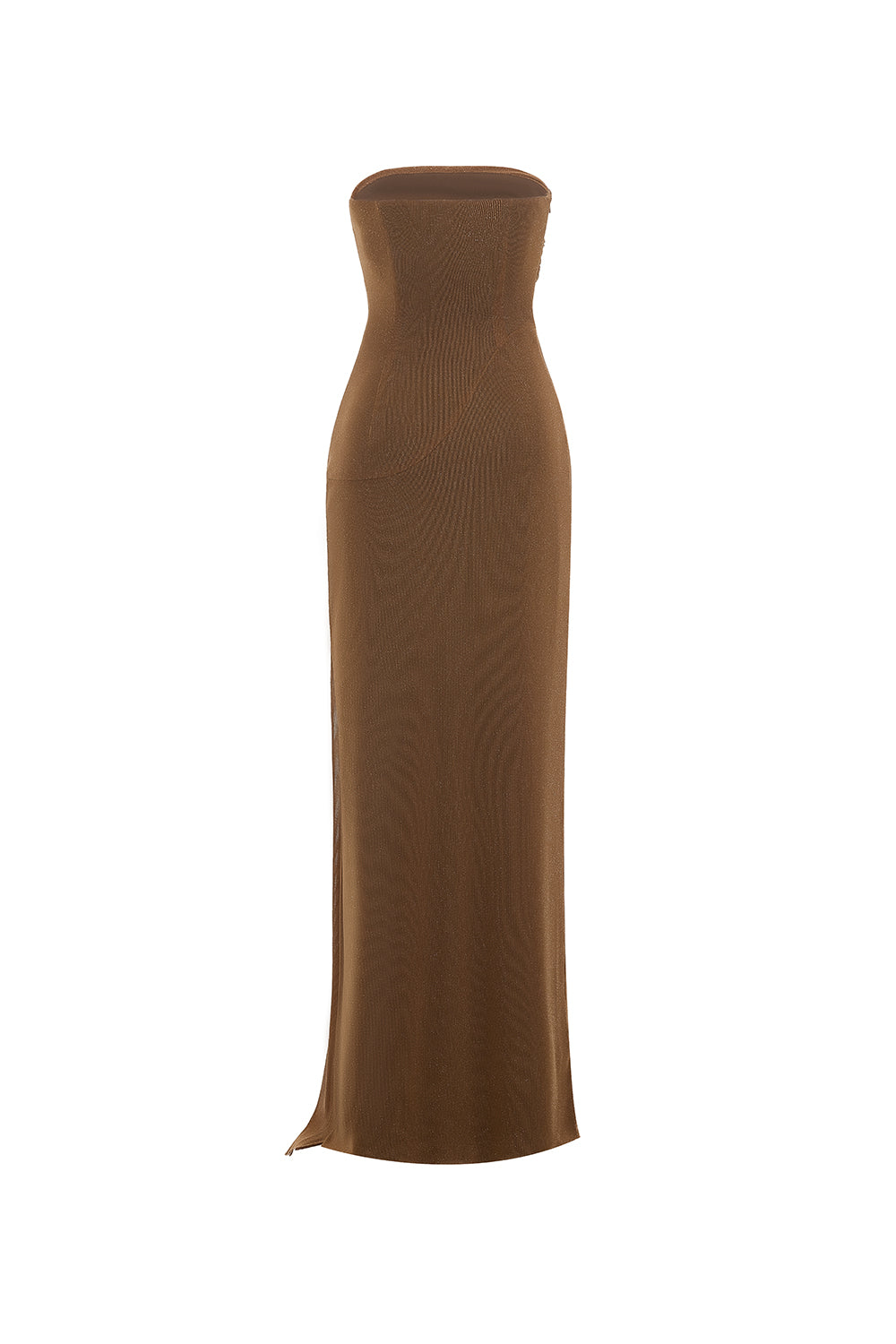 Mirer - Dunessia Sheath Extended Flap Elastic Cotton Maxi Dress-4