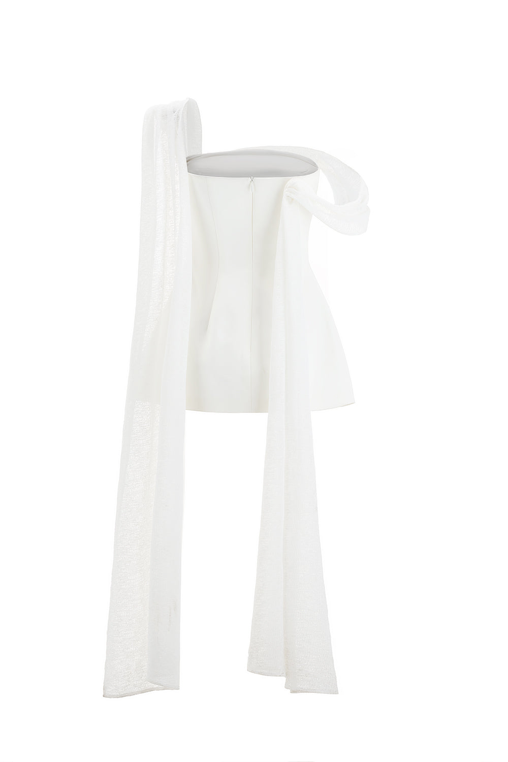 Mirer - Elowen Peplum Extended Flap Cotton Spandex Top-1