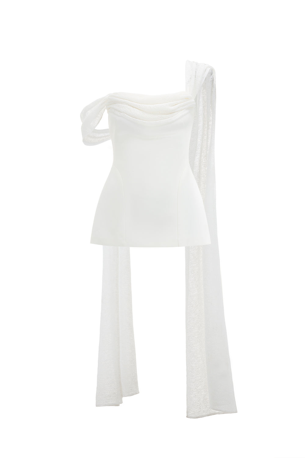 Mirer - Elowen Peplum Extended Flap Cotton Spandex Top-0