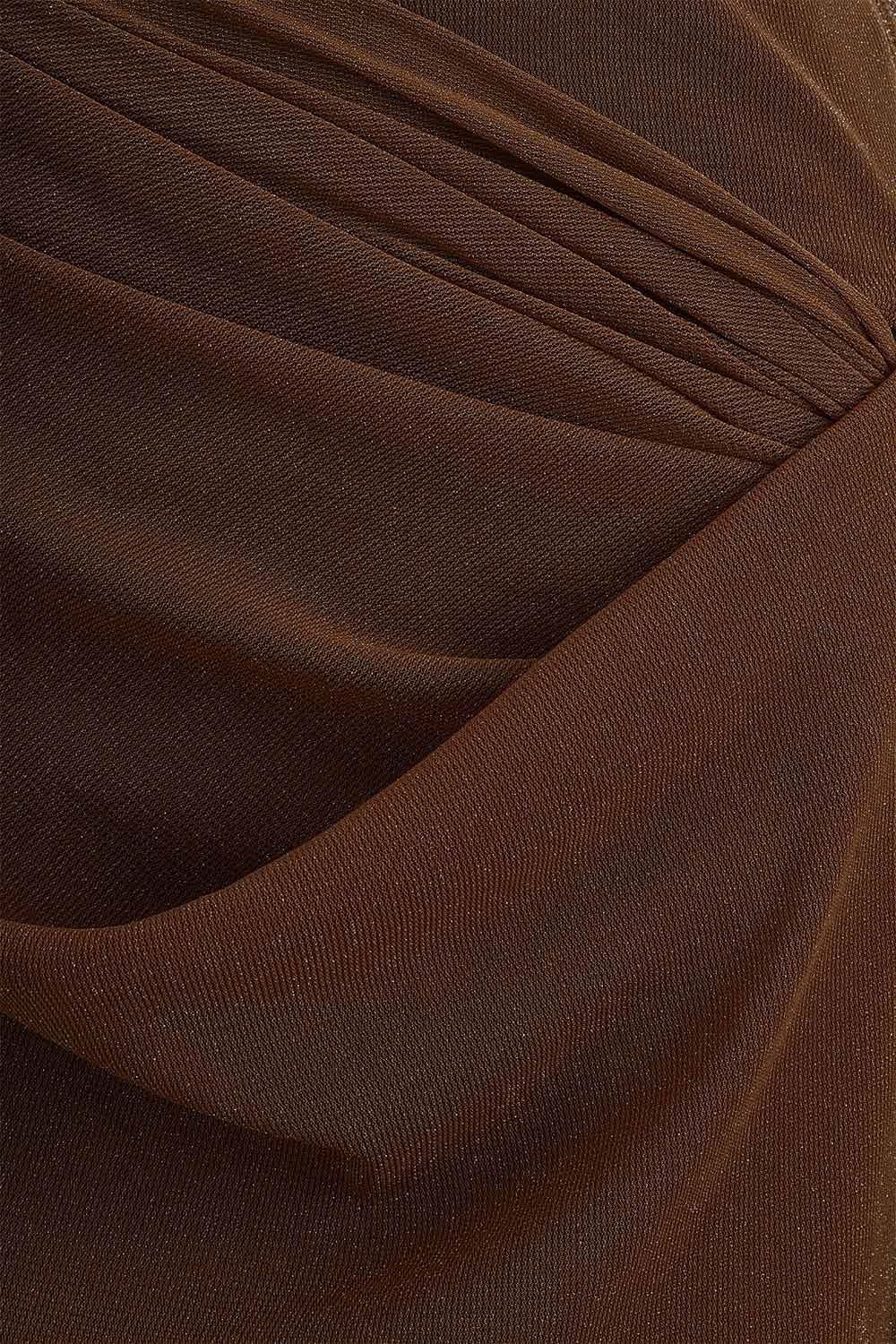 Mirer - Kaia Straight Draped Elastic Cotton Maxi Skirt-2