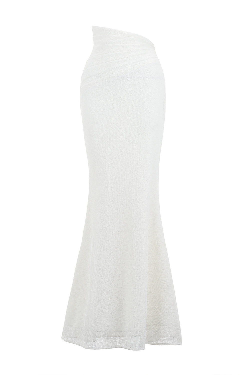 Mirer - Myra Trumpet High Waist Elastic Cotton Maxi Skirt-0