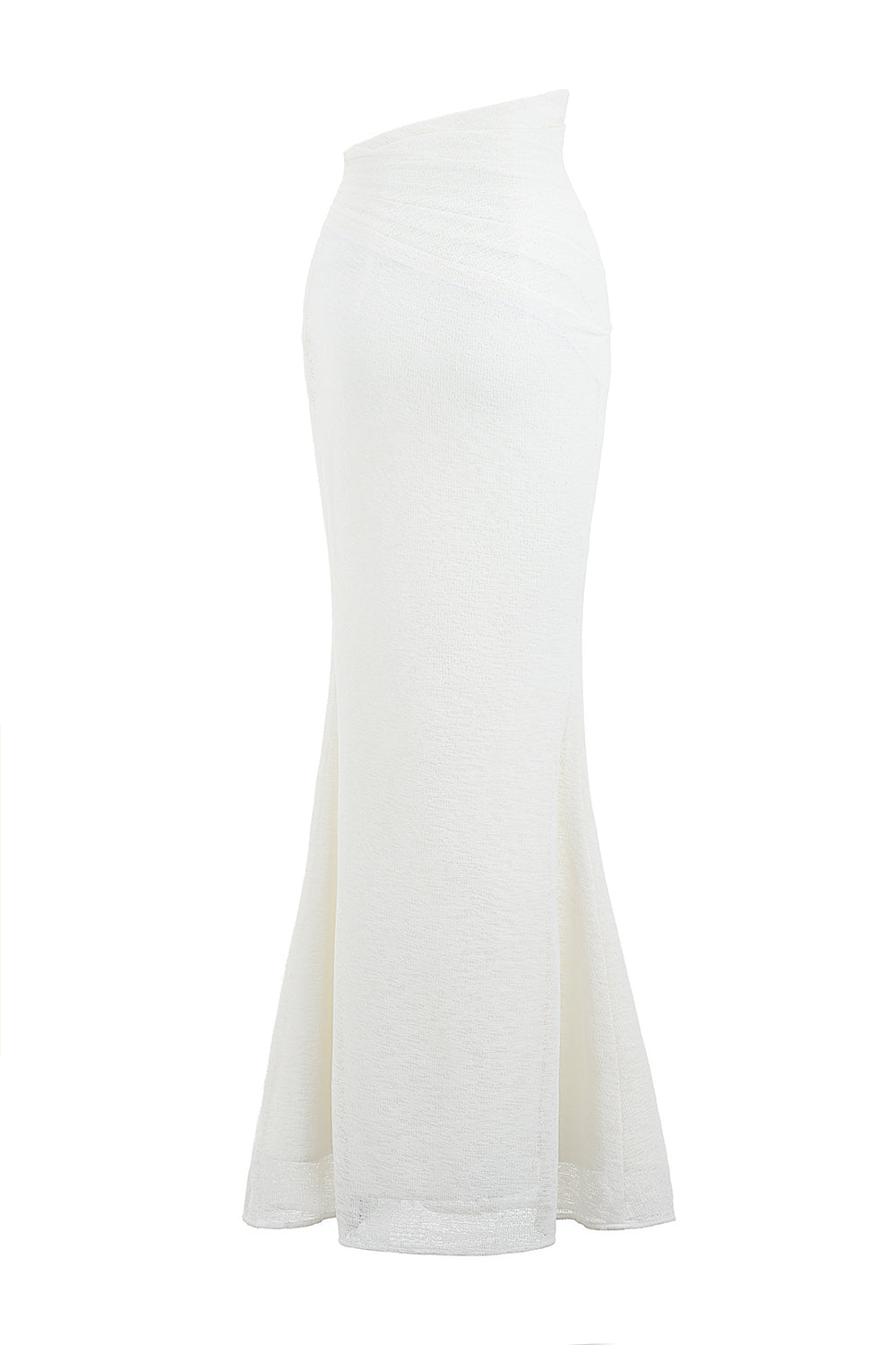 Mirer - Myra Trumpet High Waist Elastic Cotton Maxi Skirt-1