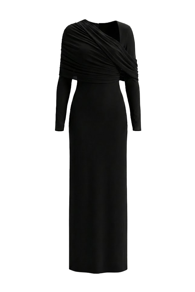 Mirer - Noira Sheath Draped Maxi Dress-1