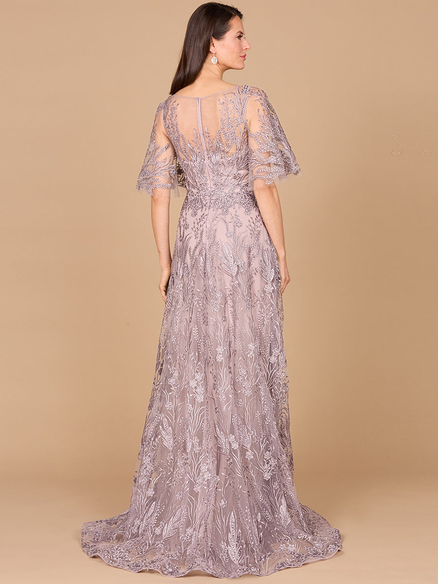 Modest Cape Sleeve A-line Gown 28985