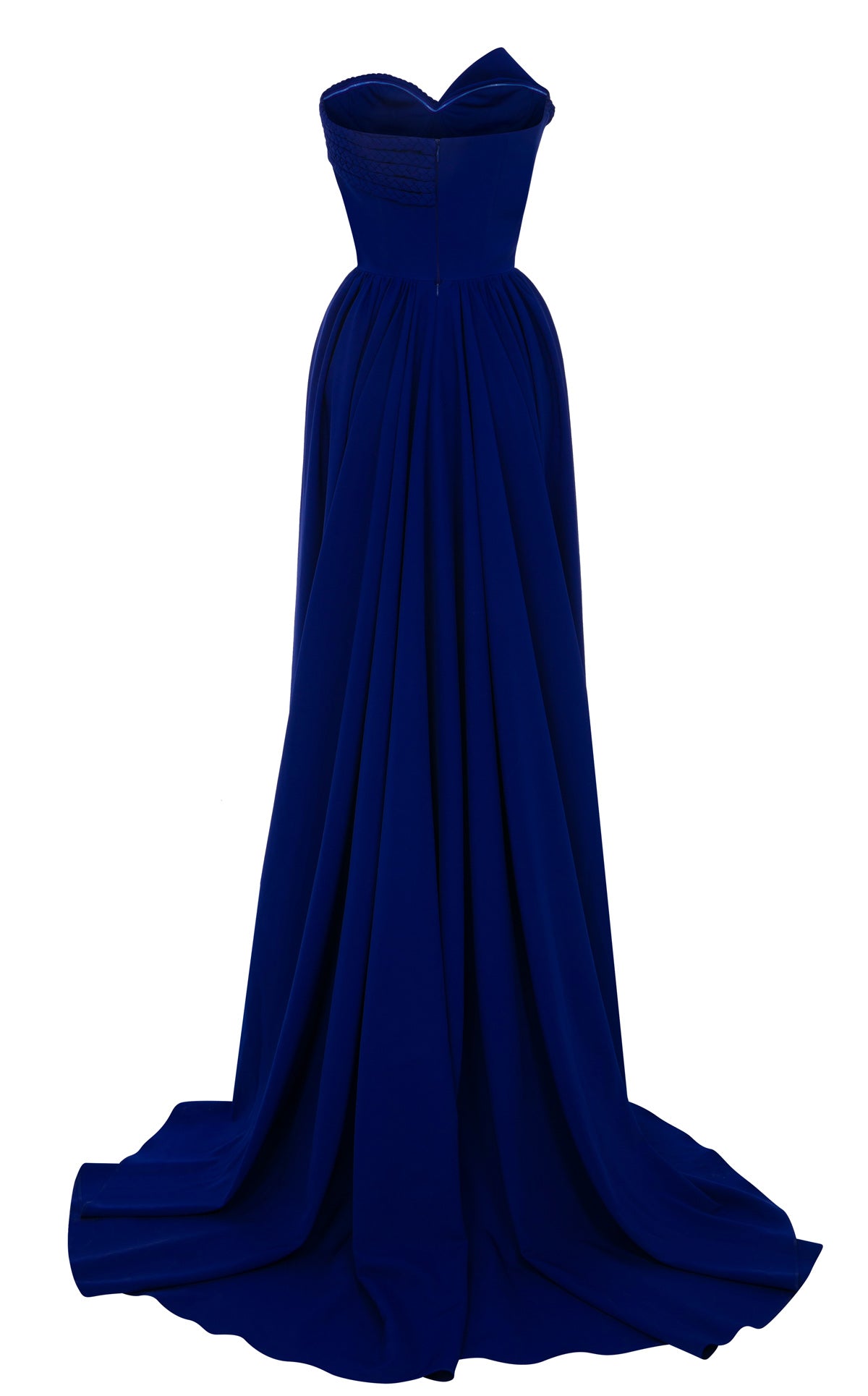 Asymmetric Column Gown with Detachable Train N0687