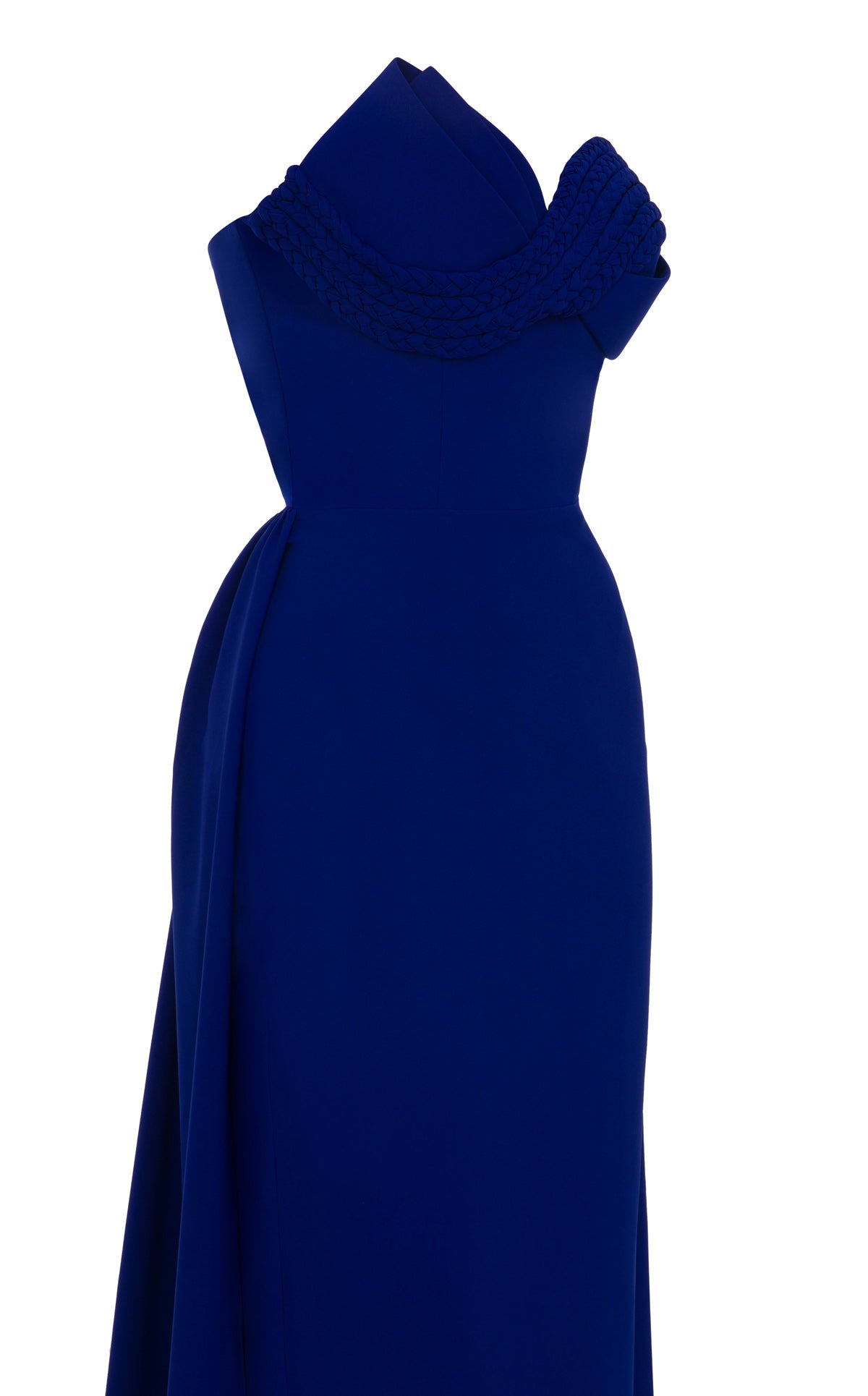 Asymmetric Column Gown with Detachable Train N0687