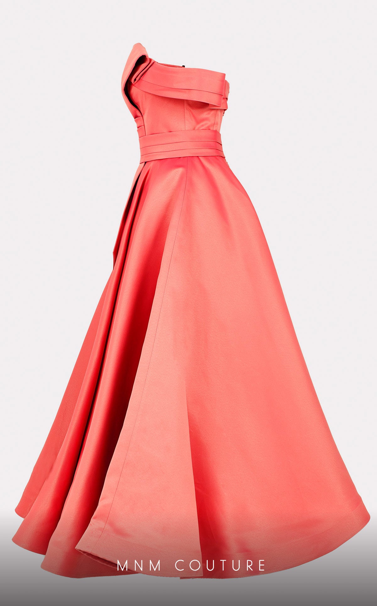Nour Fathallah N0511 - Sophisticated Mikado A-Line Midi Dress with Ruched Details