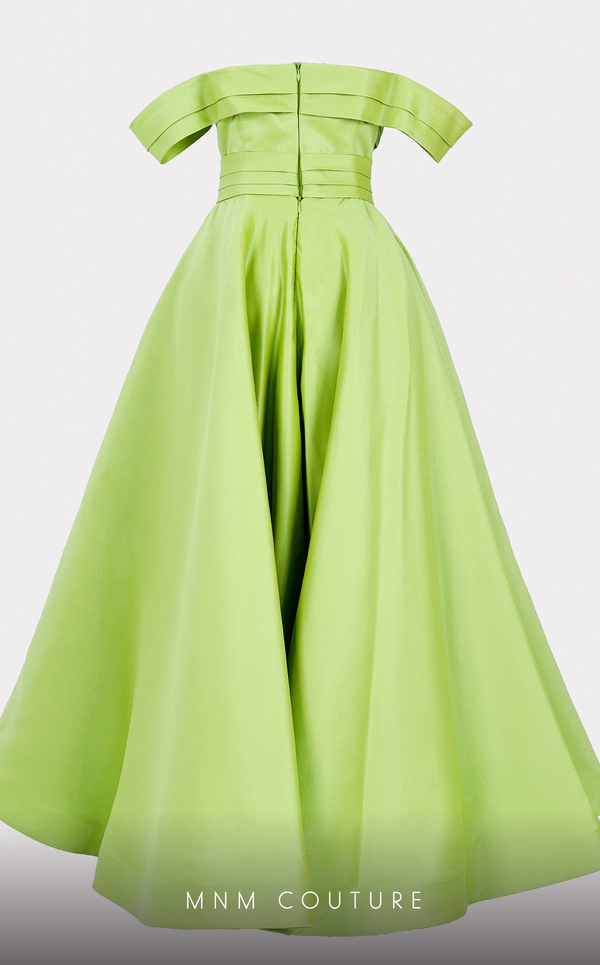 Nour Fathallah N0511 - Sophisticated Mikado A-Line Midi Dress with Ruched Details