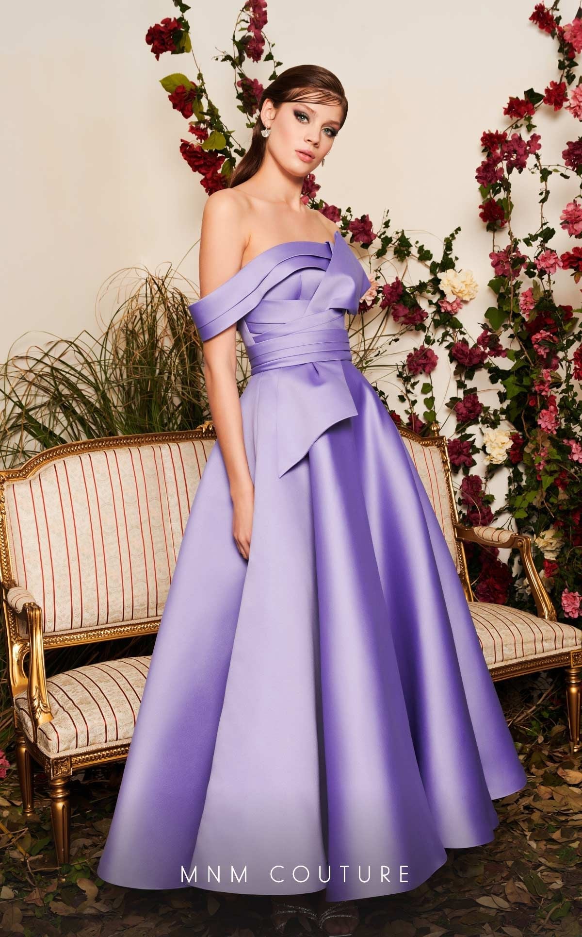 Nour Fathallah N0511 - Sophisticated Mikado A-Line Midi Dress with Ruched Details