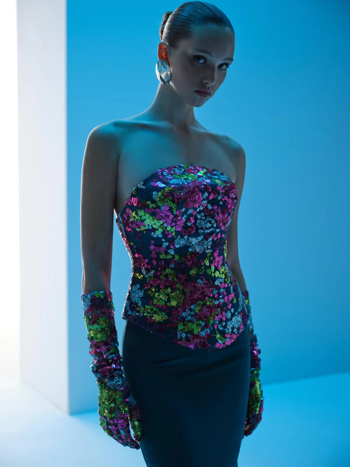 Nour Fathallah N0616 - Strapless Embroidered Mermaid Gown with Corset