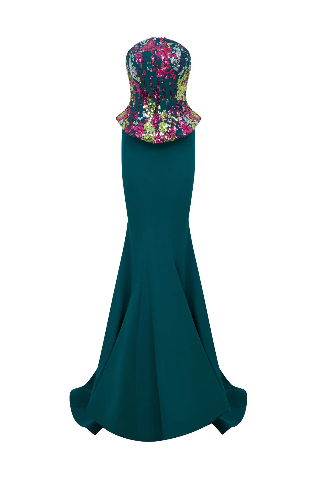 Nour Fathallah N0616 - Strapless Embroidered Mermaid Gown with Corset