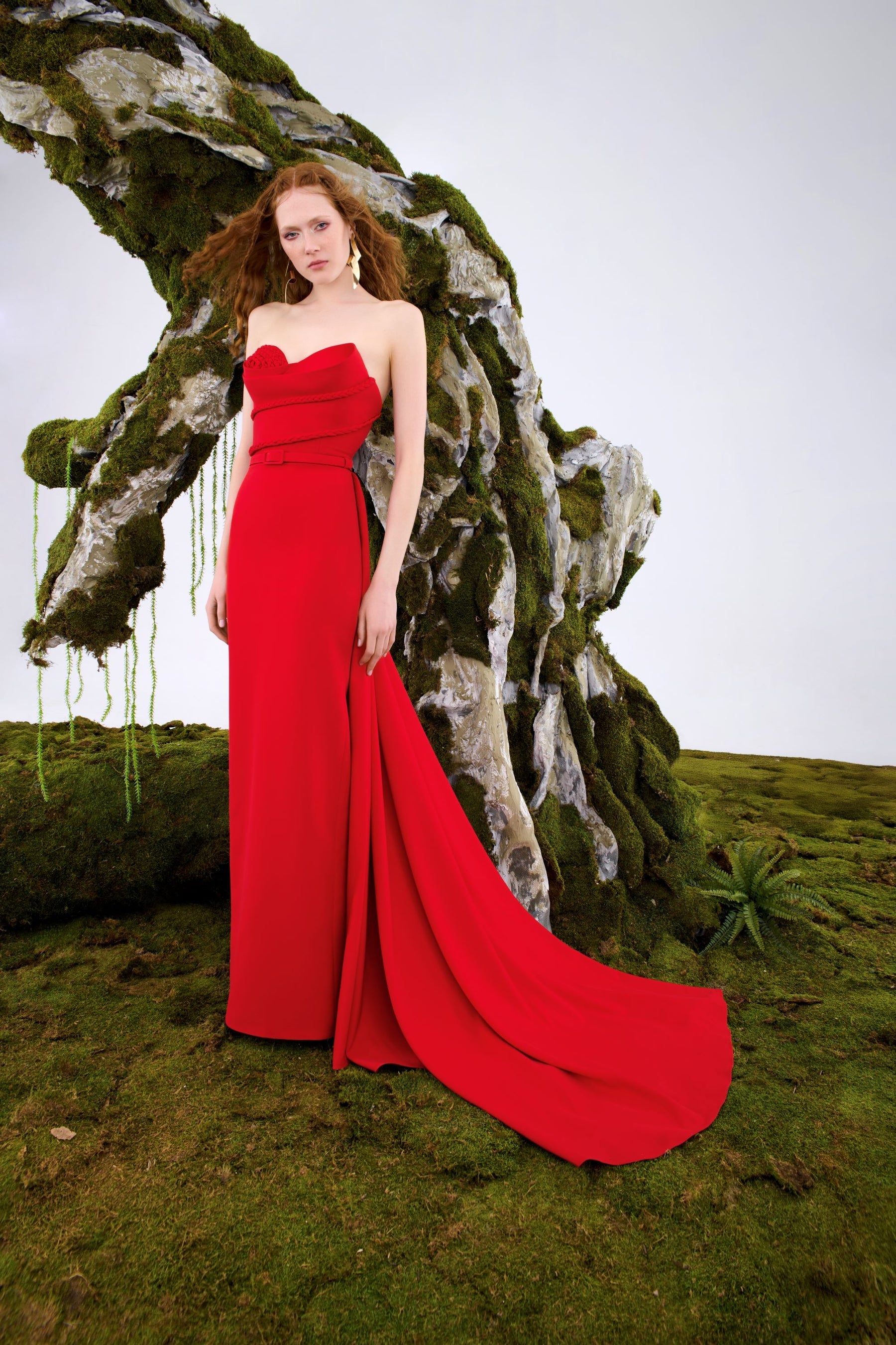 Nour Fathallah N0677 - Refined Contrast Evening Gown