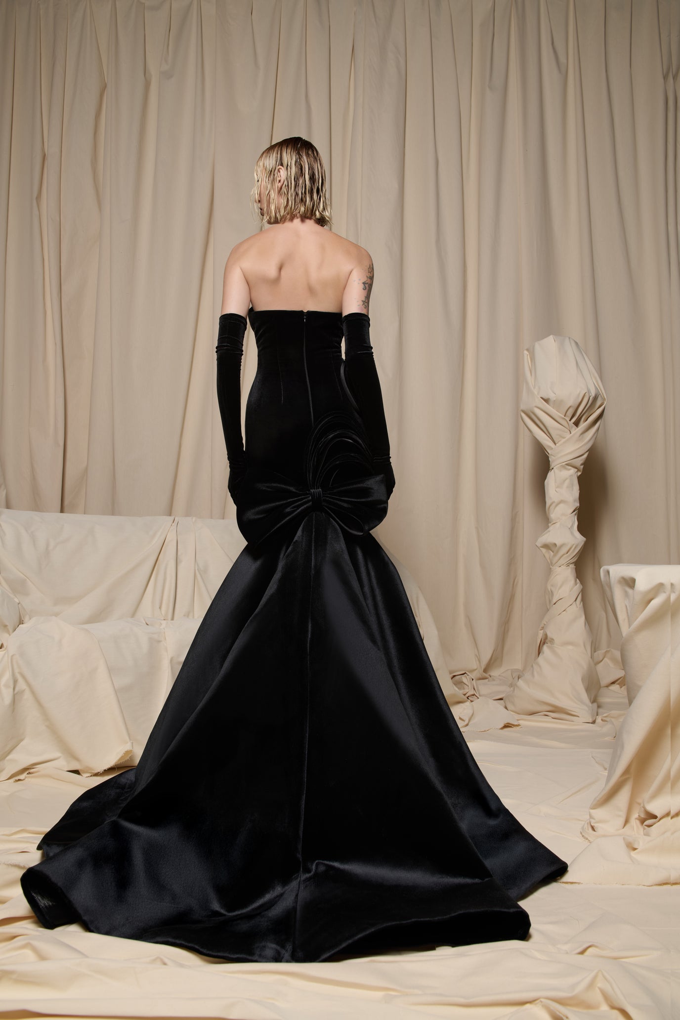 Nour Fathallah N0712 - Black Strapless Mermaid Gown