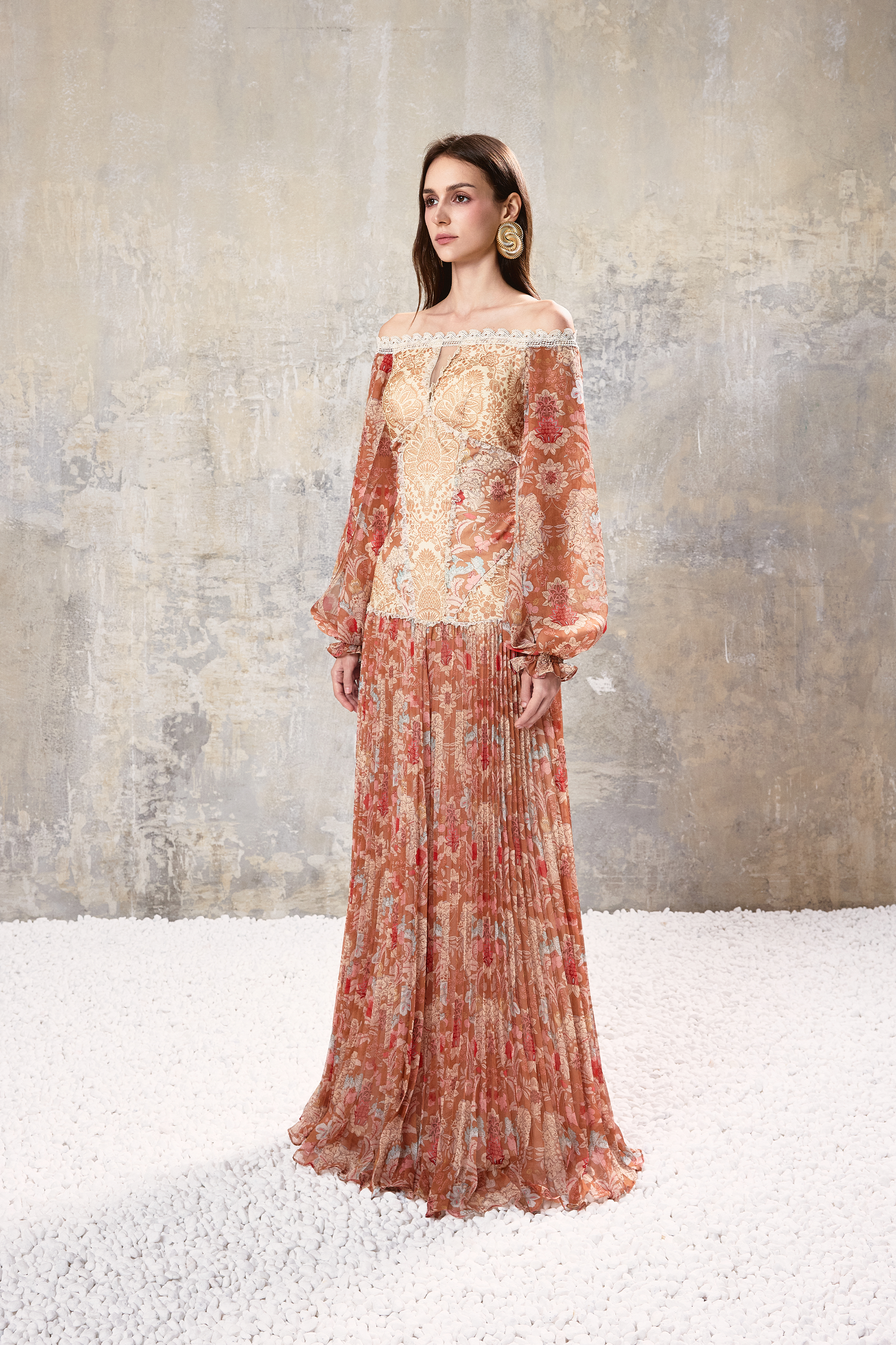 Off Shoulder Baroque Dress
