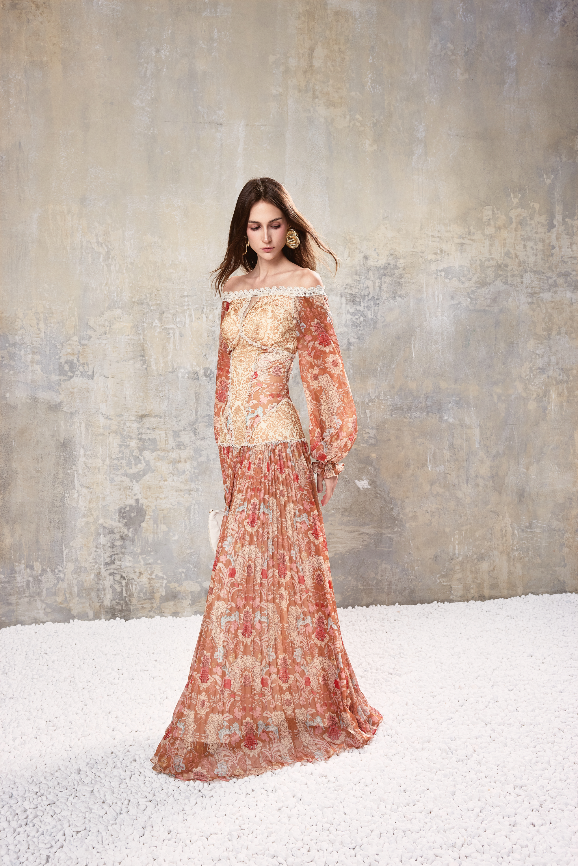 Off Shoulder Baroque Dress