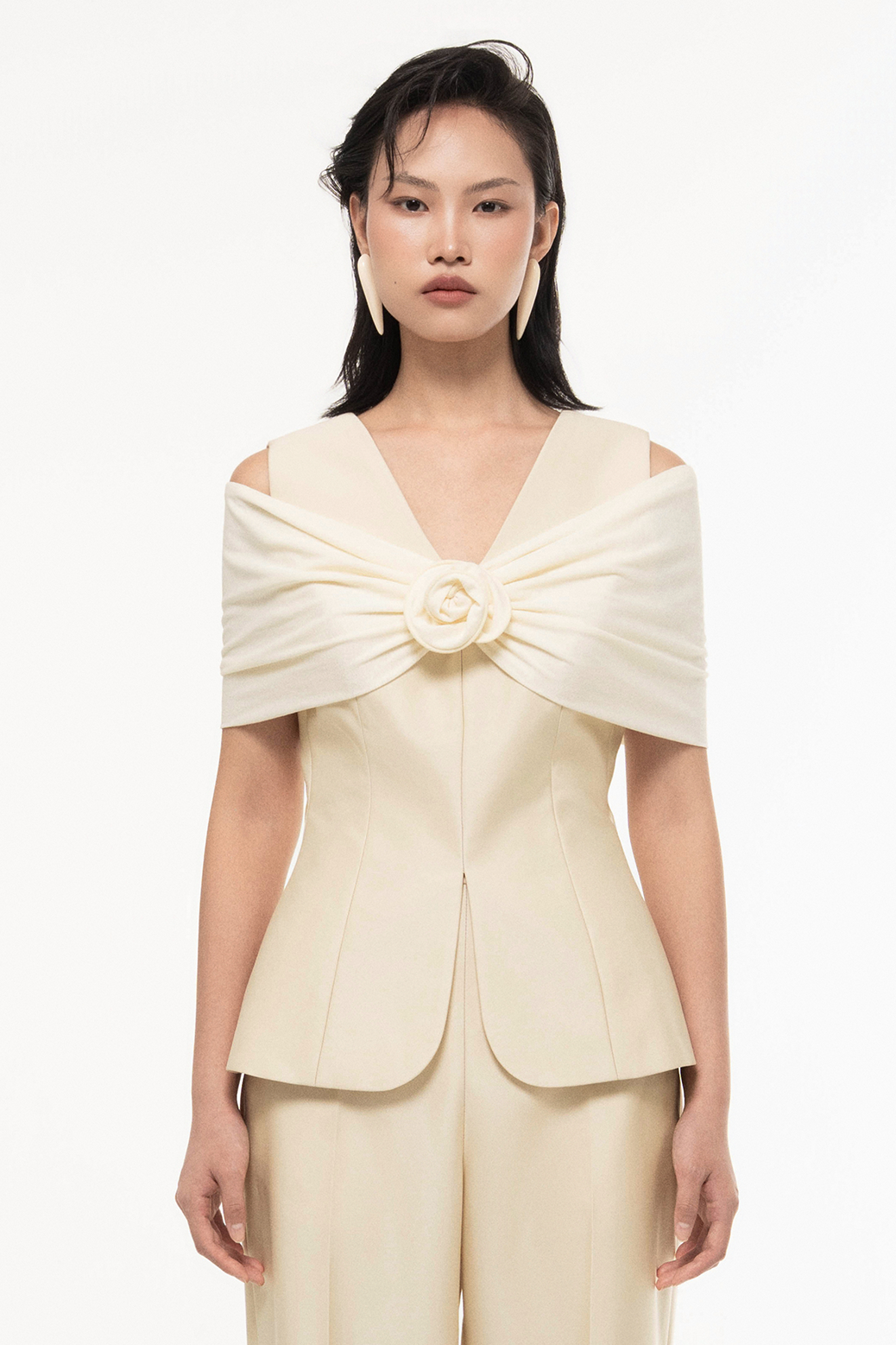 Off-Shoulder Draped Top