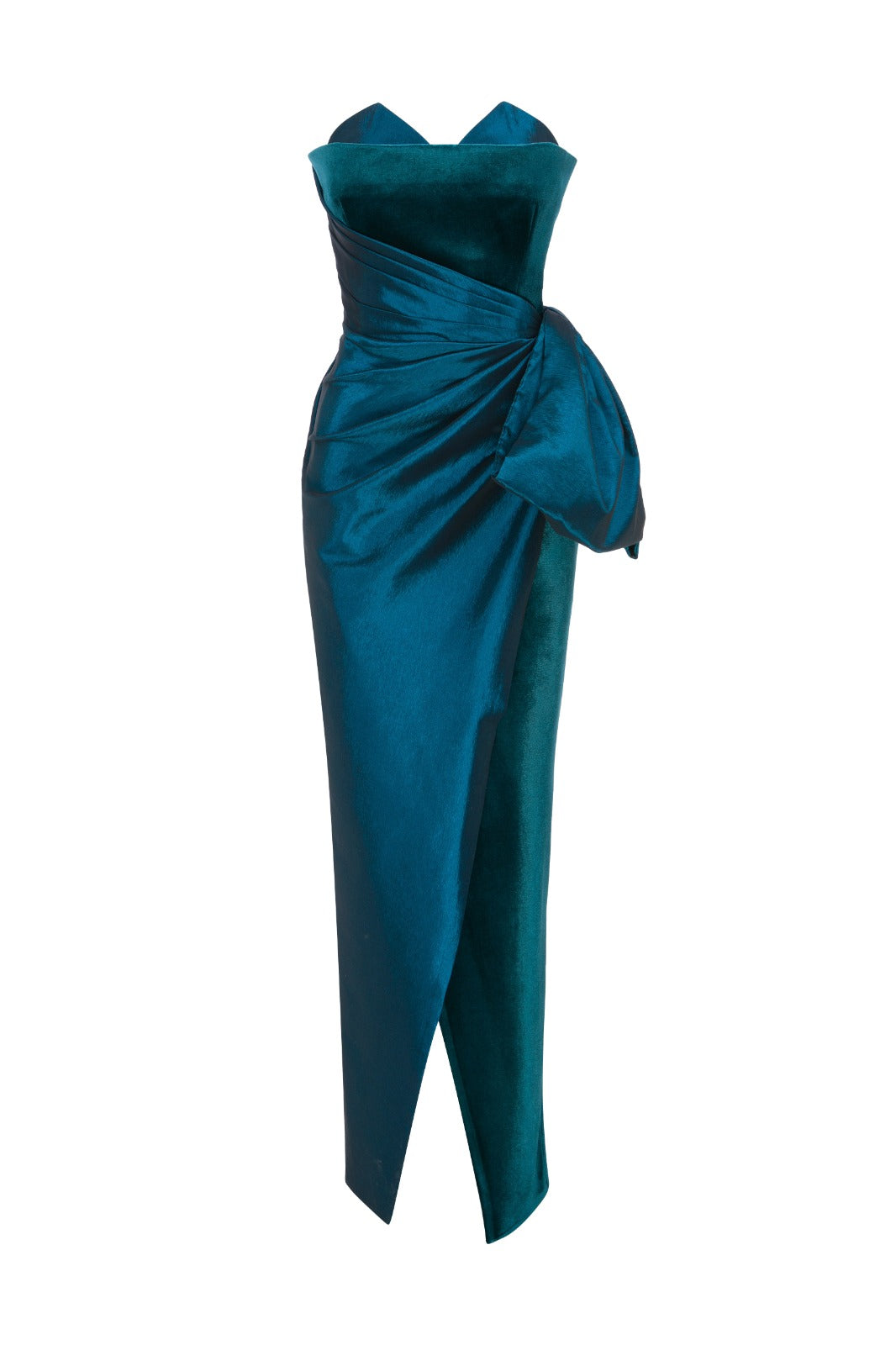 Black Strapless Evening Gown N0558