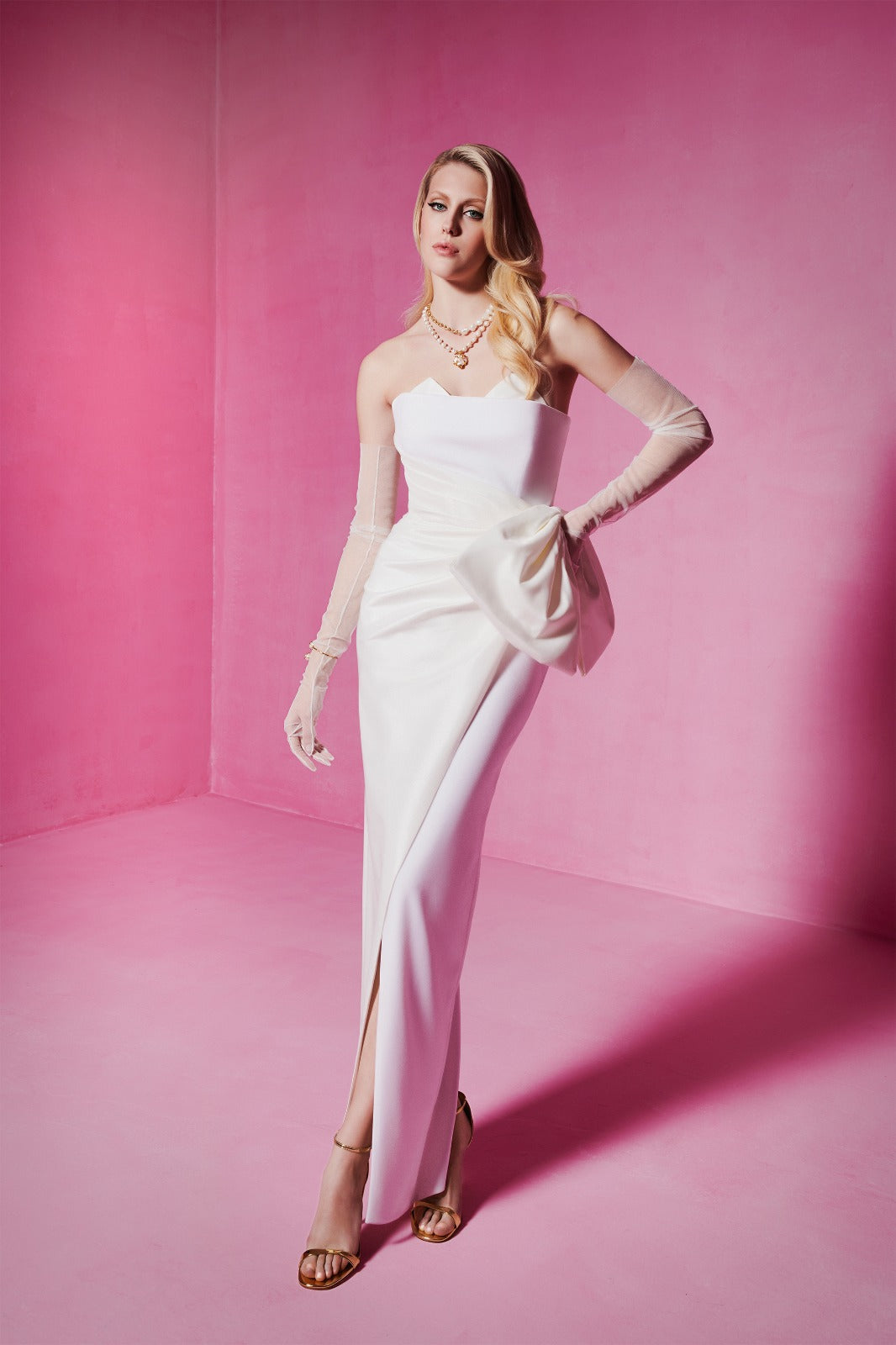Black Strapless Evening Gown N0558
