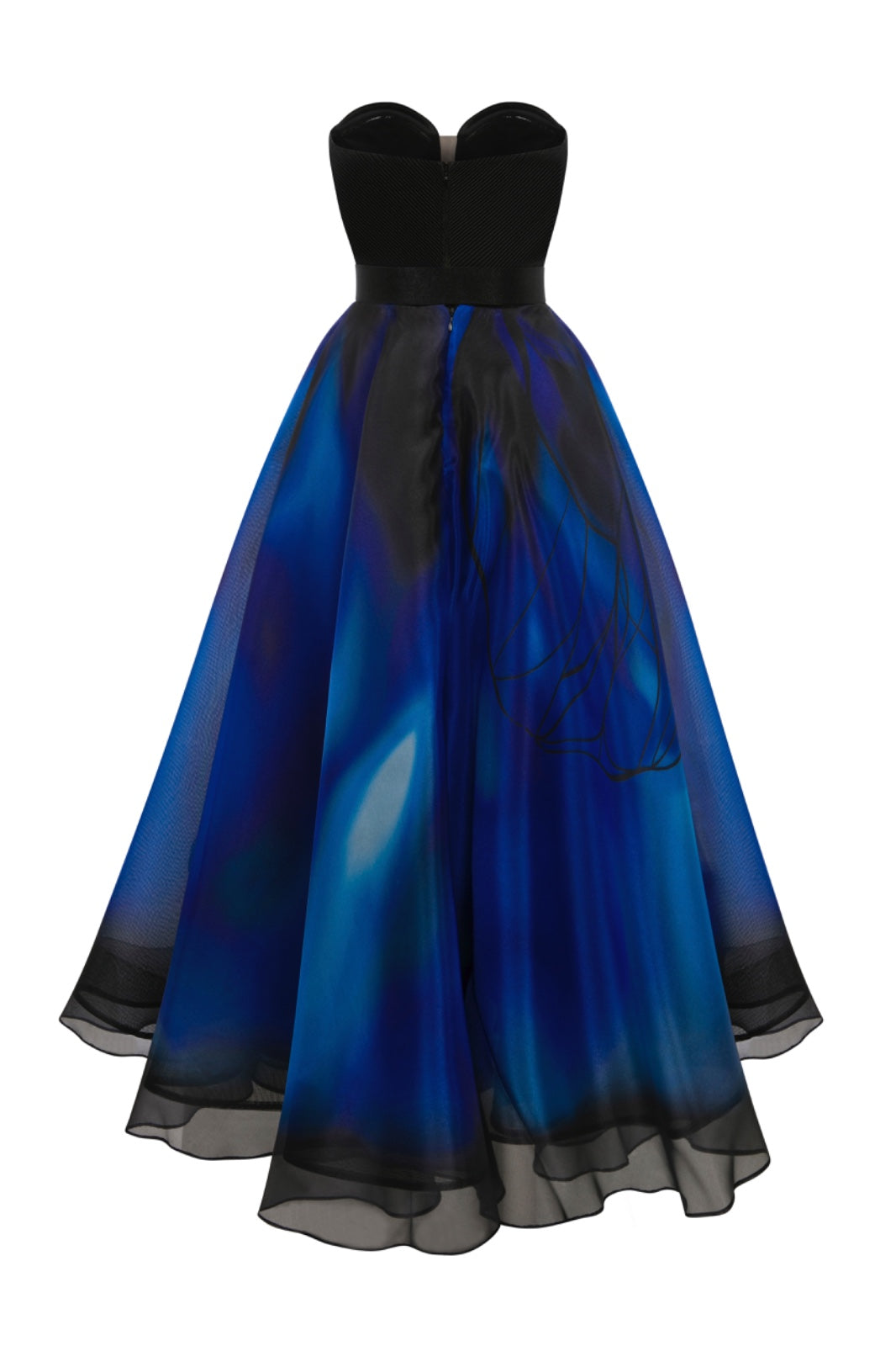Fitted Evening Gown with Sheer Sleeves N0581